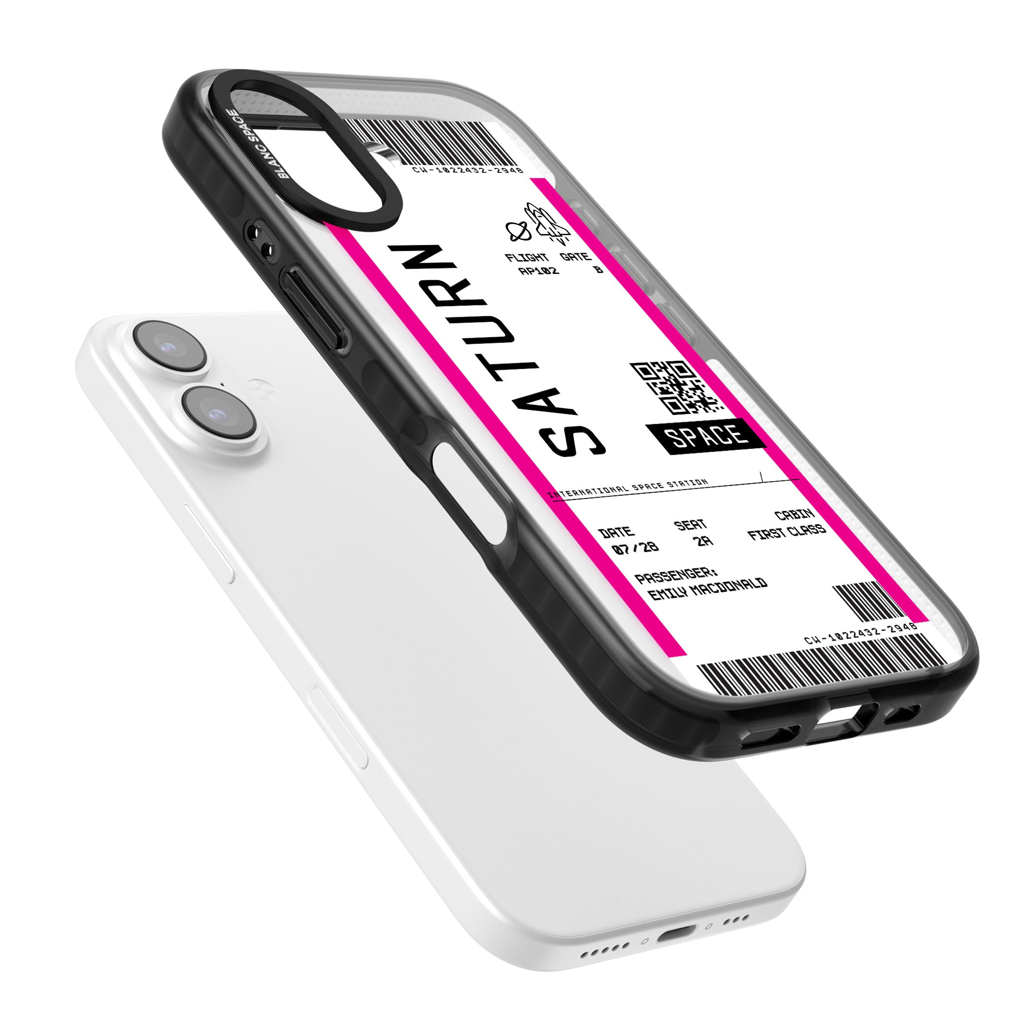 Personalised Saturn Travel Ticket iPhone 17 Impact Black Phone Case Colours