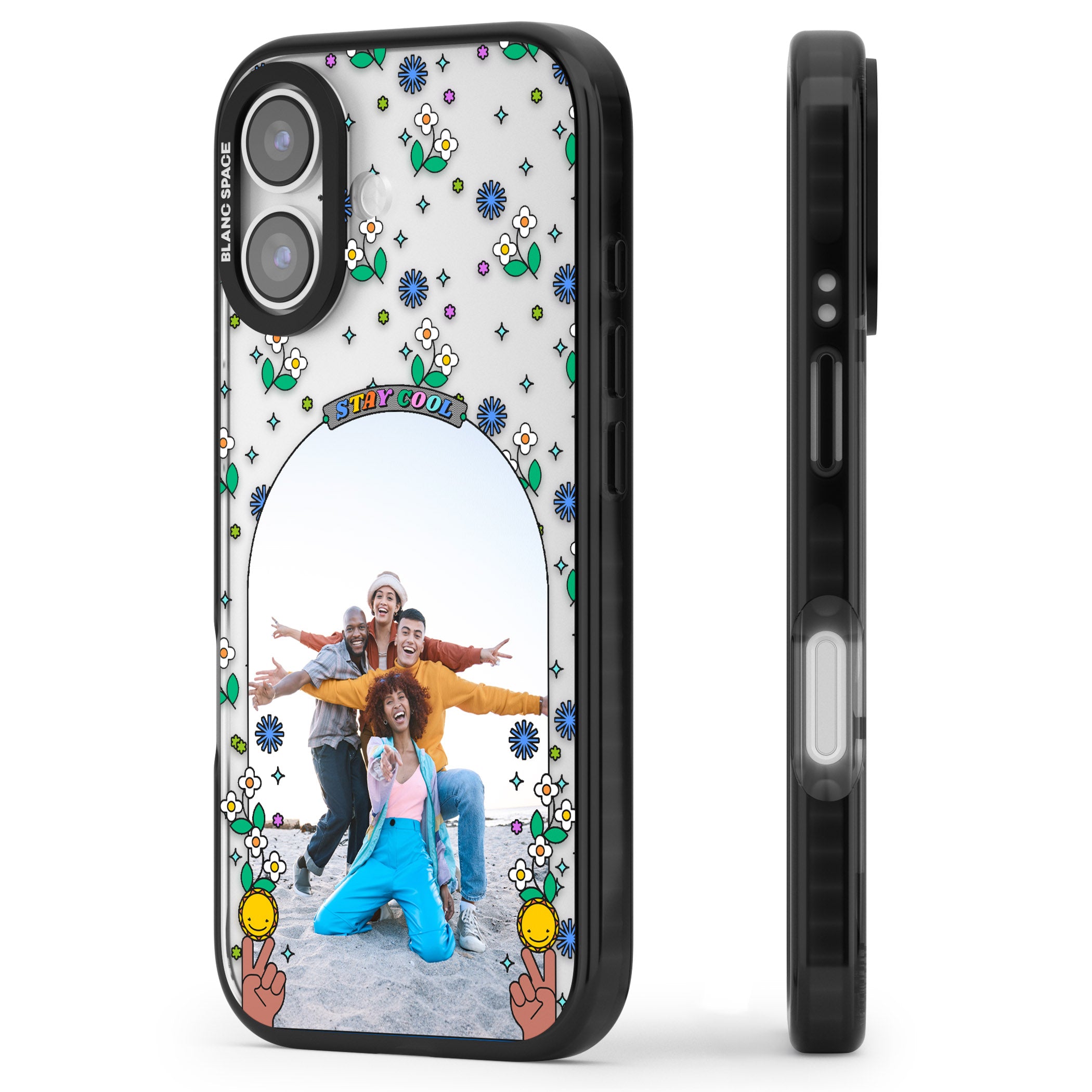 Personalised Summer Photo Frame iPhone 17 Impact Black Phone Case Side Profile