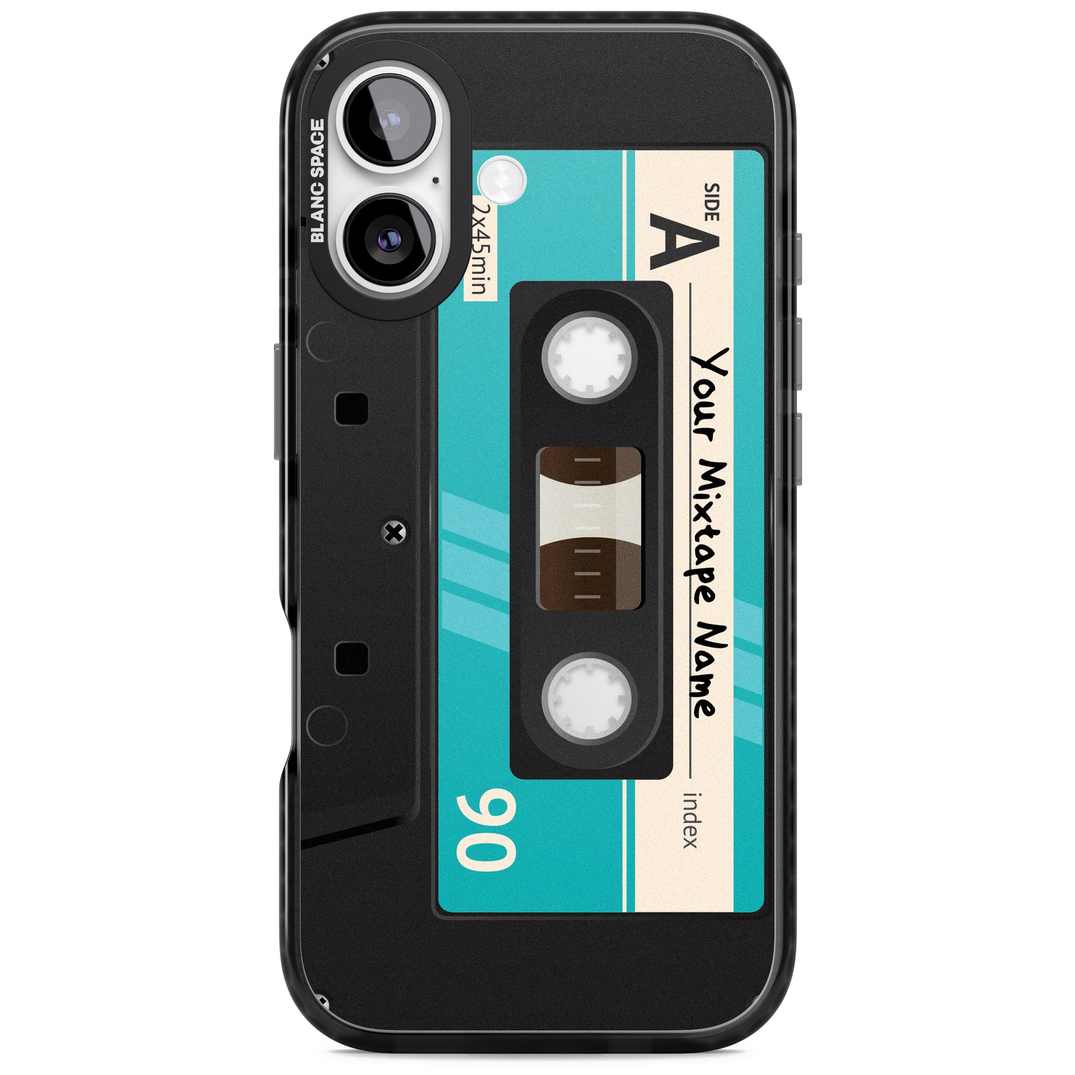 Personalised Retro Mixtape Dark iPhone 17 Impact Black Phone Case