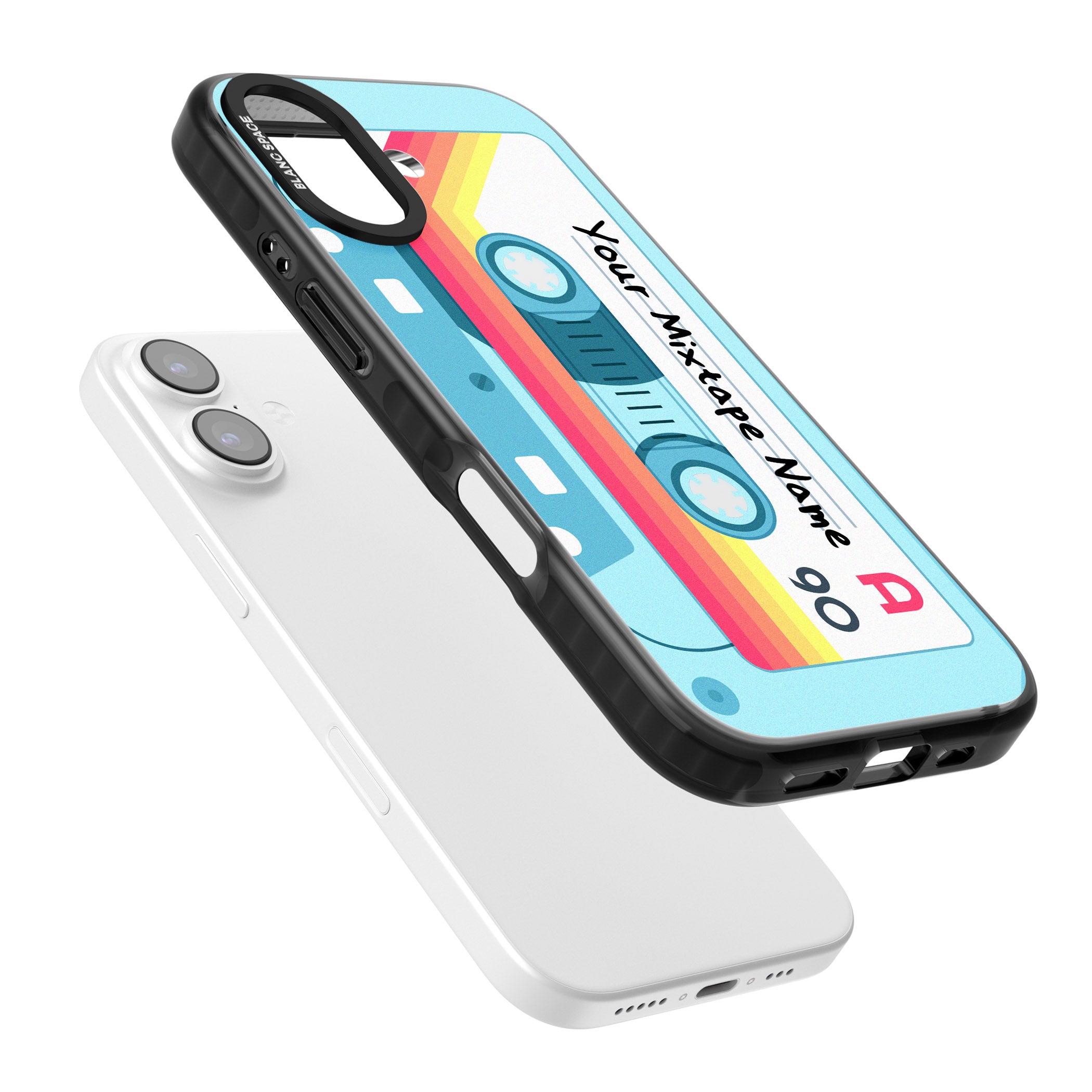 Personalised Retro Mixtape Sporty iPhone 17 Impact Black Phone Case Colours