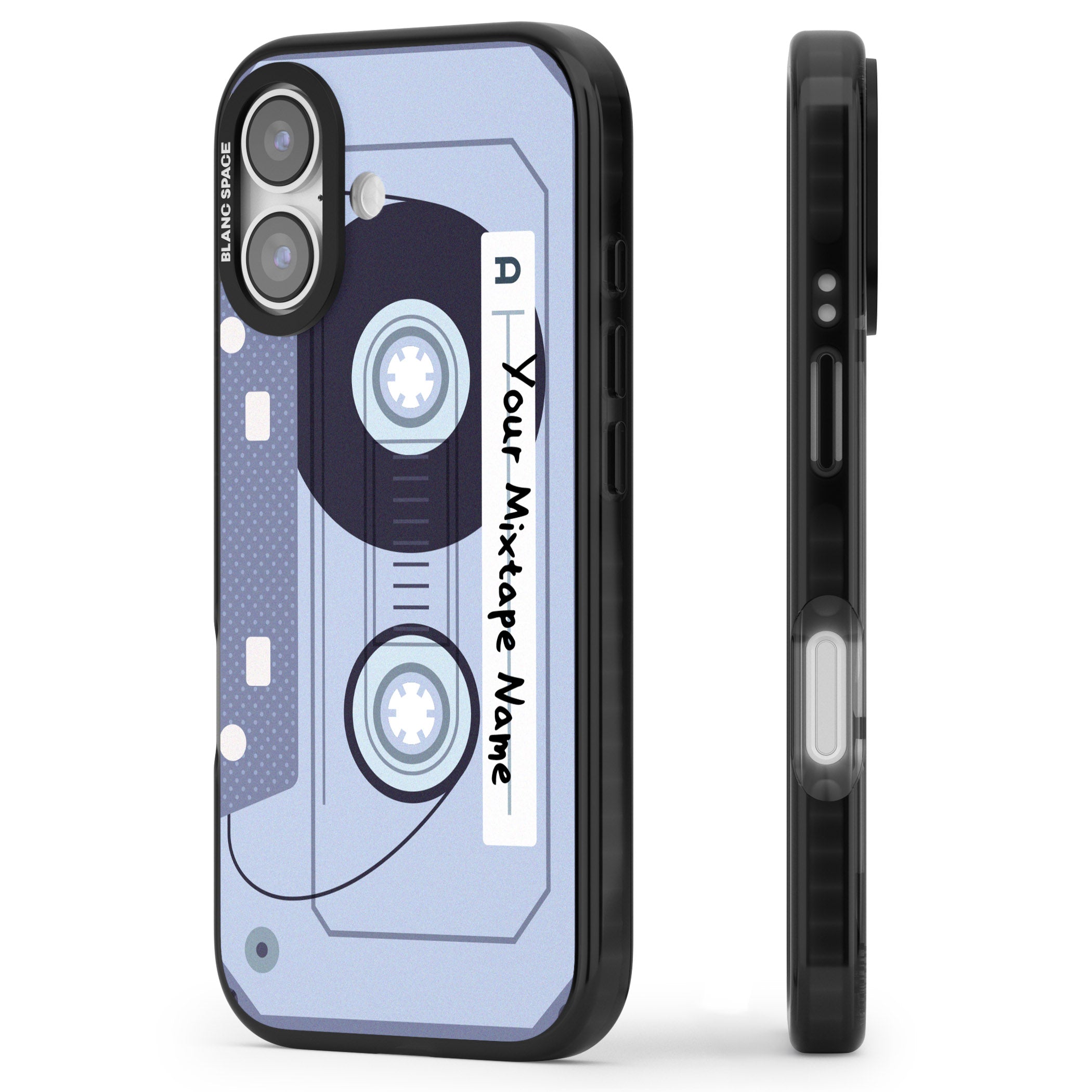 Personalised Retro Mixtape Industrial iPhone 17 Impact Black Phone Case Side Profile