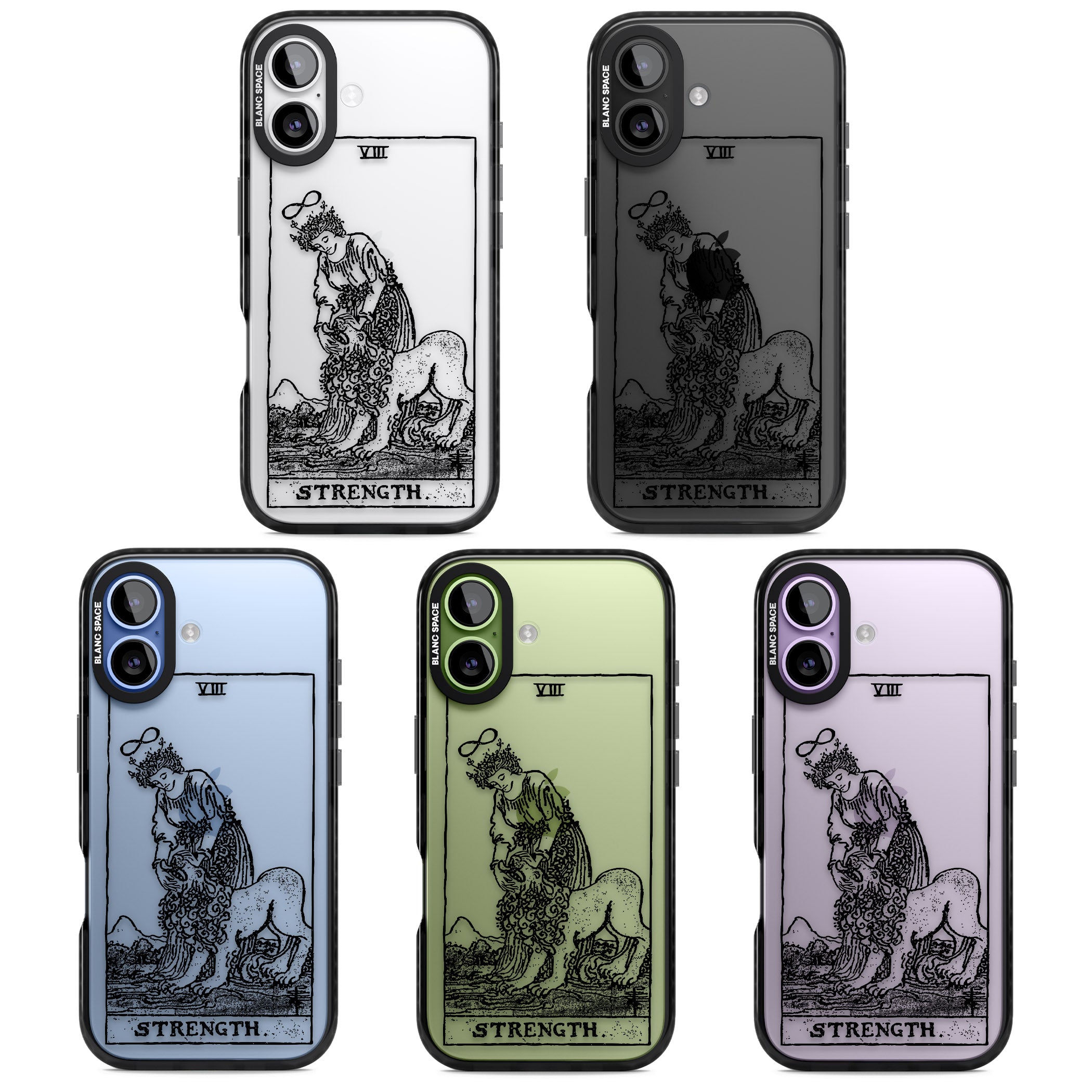 Personalised Strength Tarot Card (Clear) iPhone 17 Impact Black Phone Case APT Impact Protection