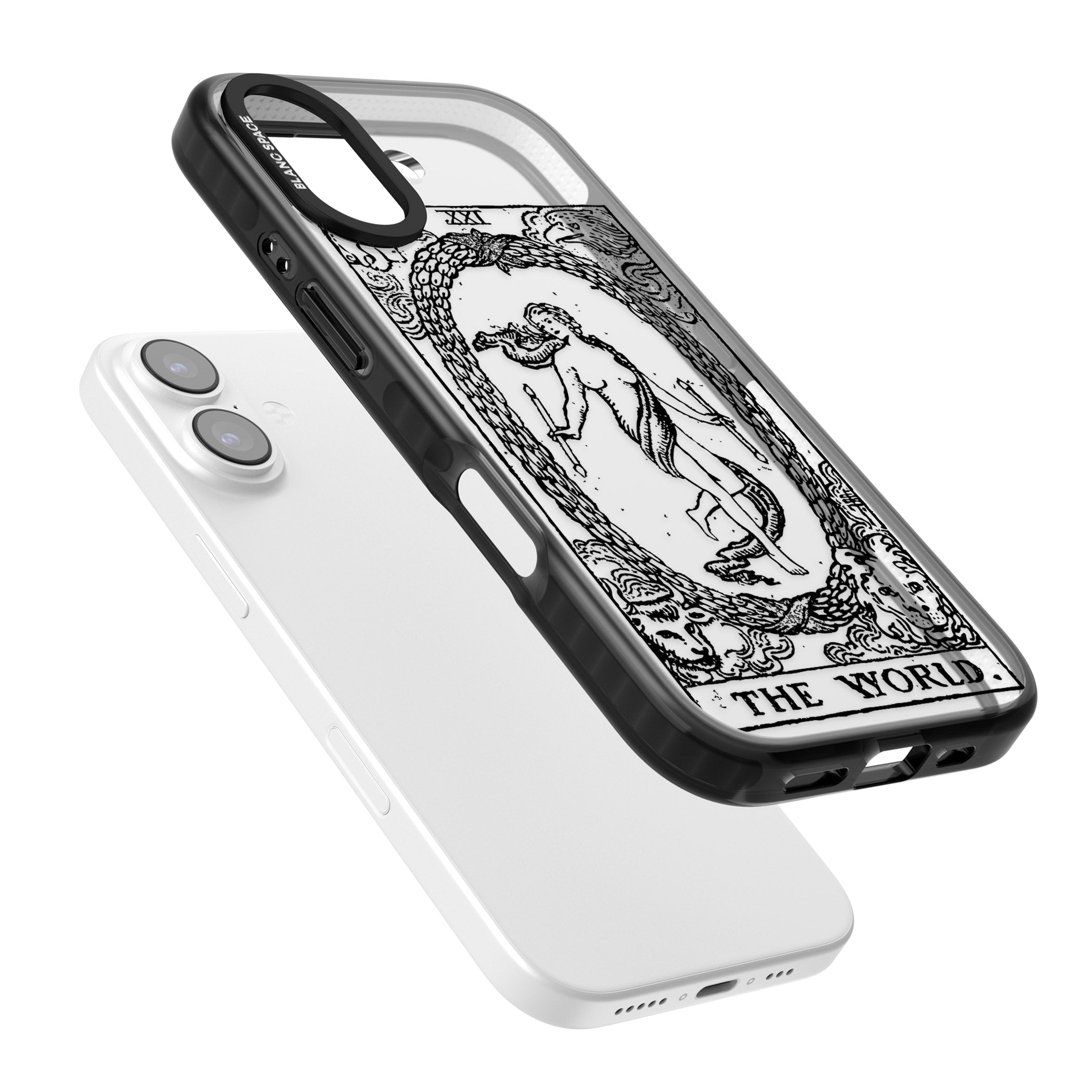Personalised The World Tarot Card (Clear) iPhone 17 Impact Black Phone Case Colours