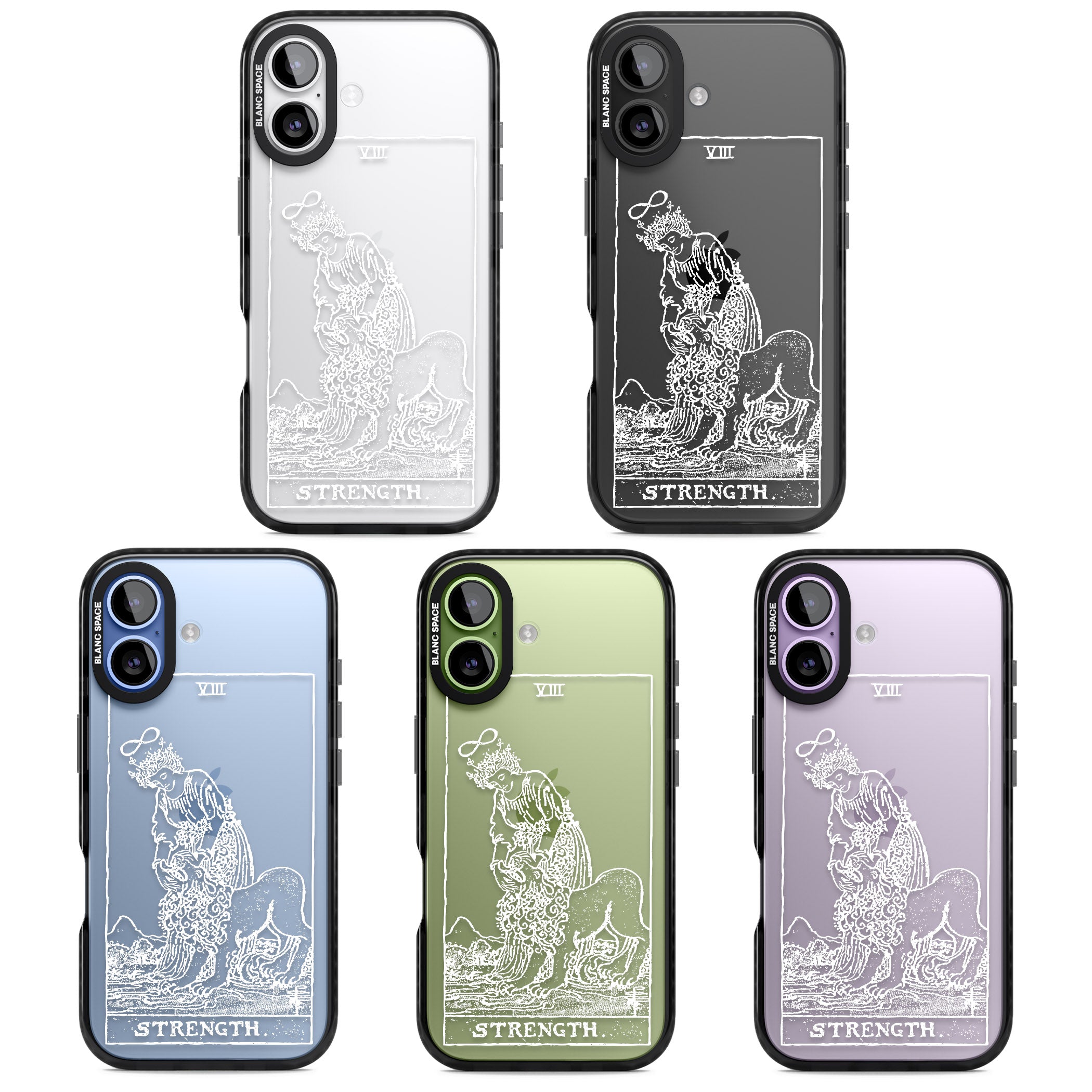 Personalised Strength Tarot Card (White) iPhone 17 Impact Black Phone Case APT Impact Protection