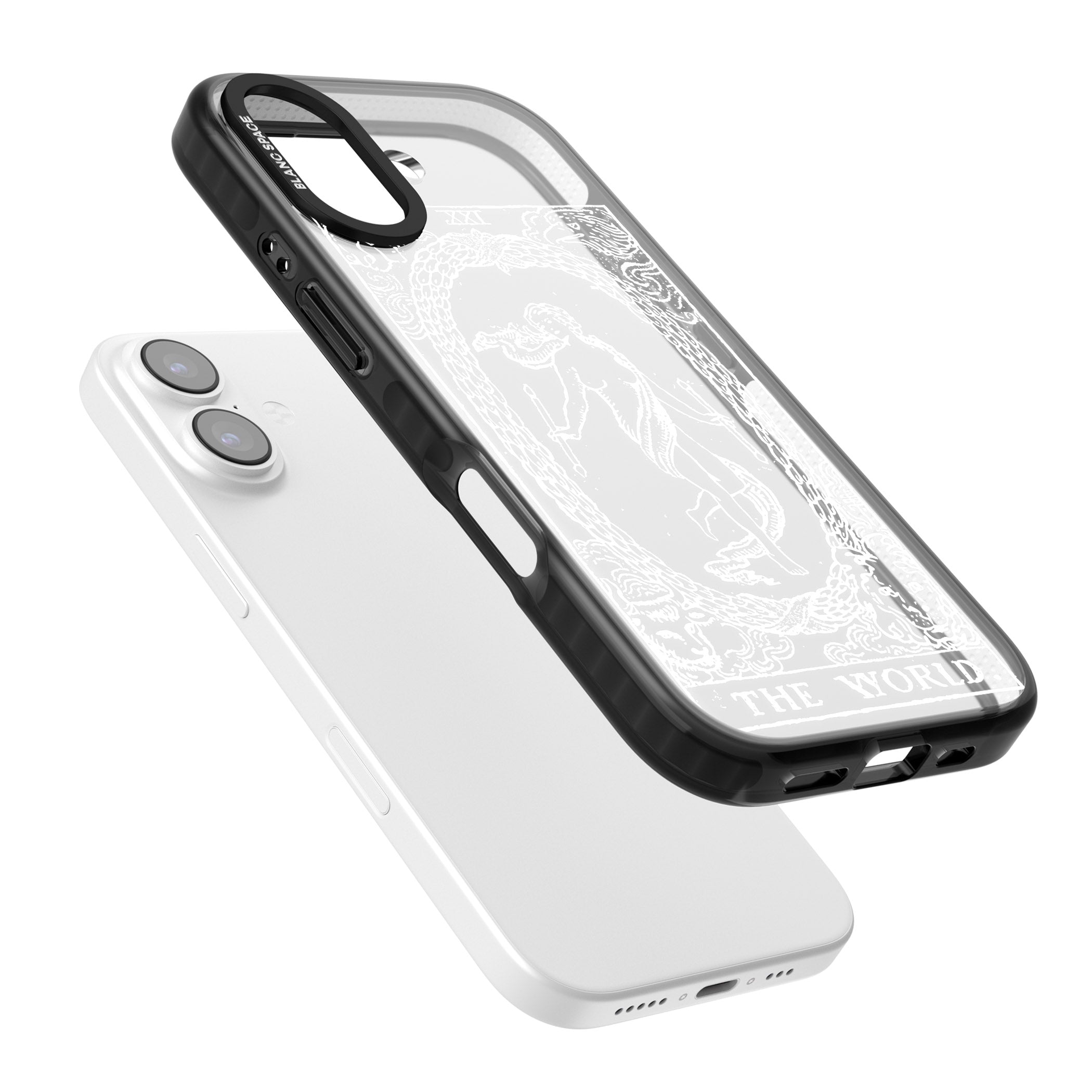 Personalised The World Tarot Card (White) iPhone 17 Impact Black Phone Case Colours