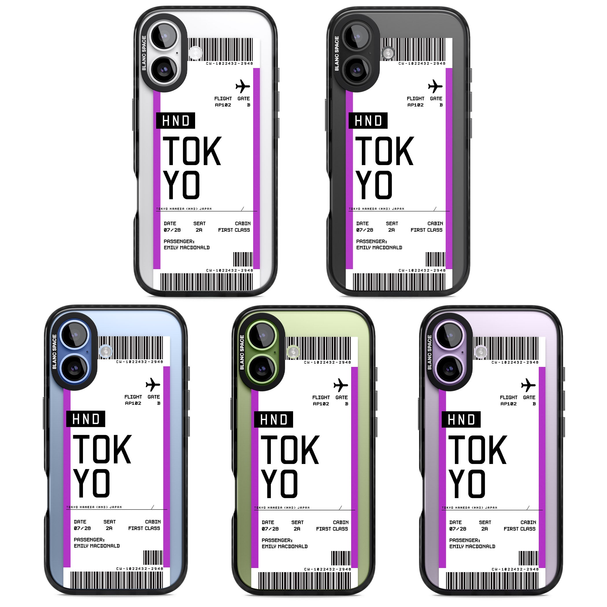 Personalised Tokyo Boarding Pass iPhone 17 Impact Black Phone Case APT Impact Protection