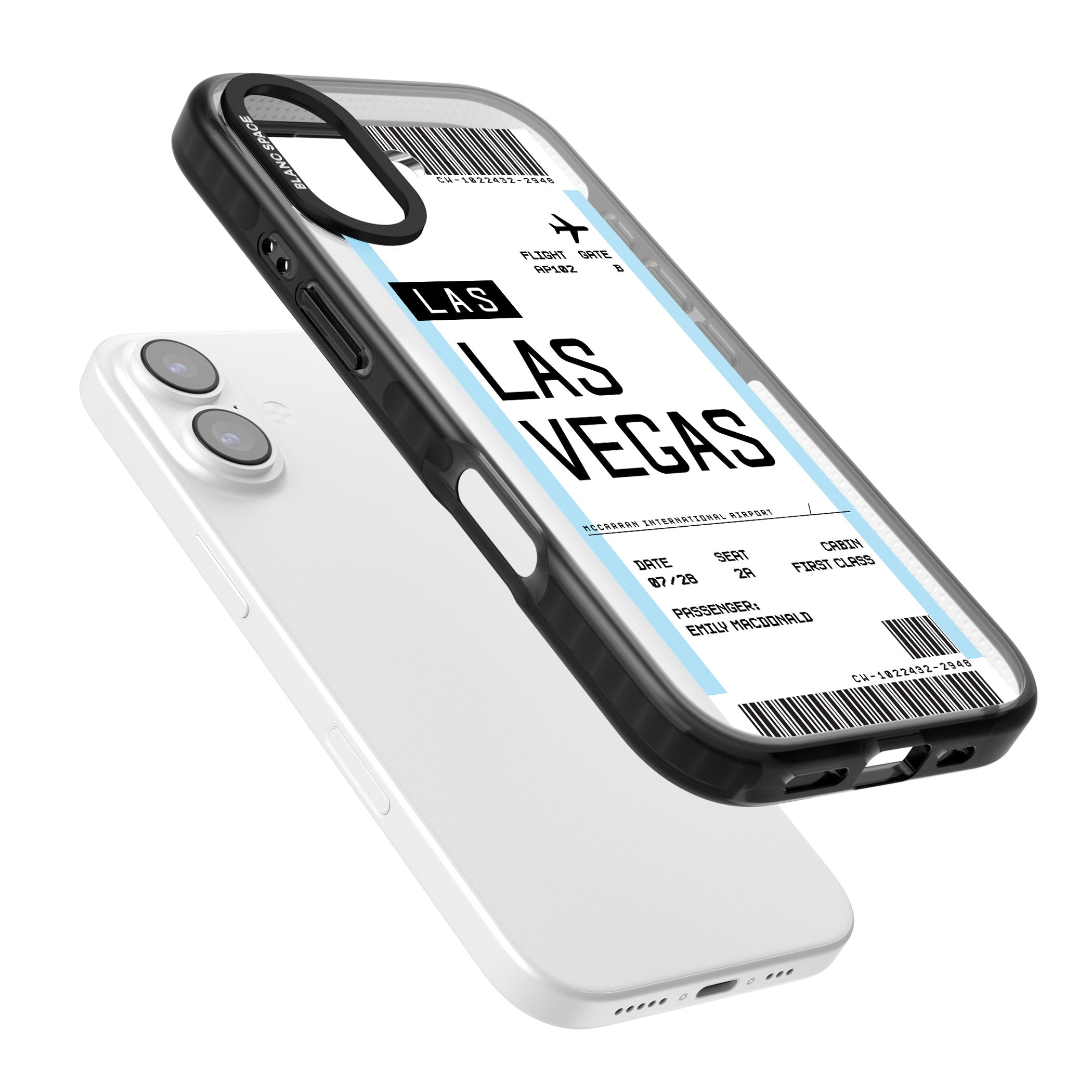 Personalised Las Vegas Boarding Pass iPhone 17 Impact Black Phone Case Colours