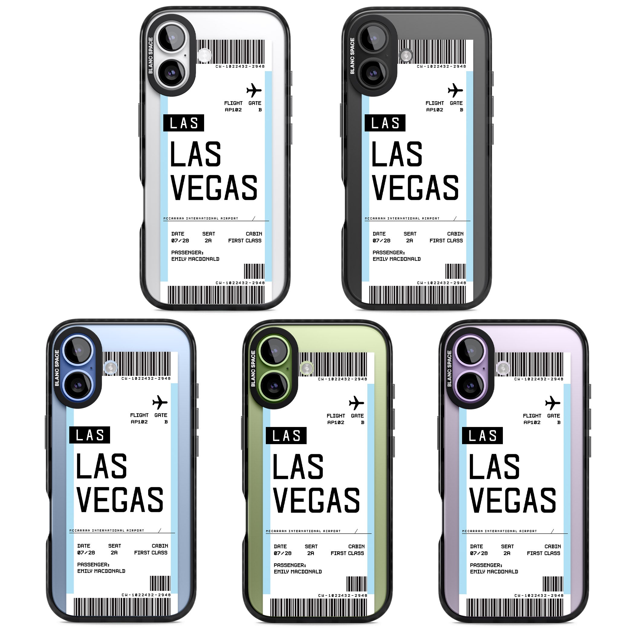 Personalised Las Vegas Boarding Pass iPhone 17 Impact Black Phone Case APT Impact Protection