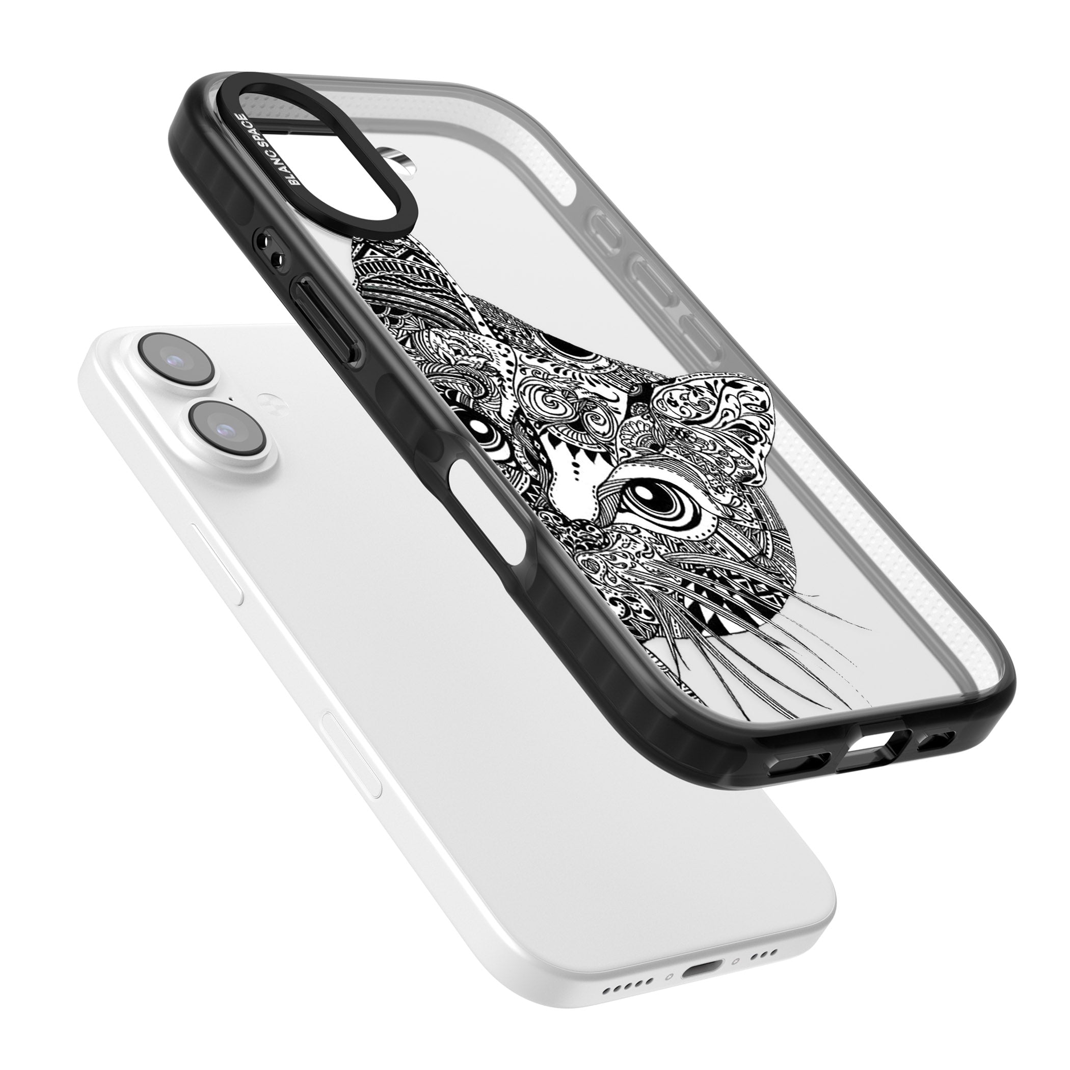 Henna Cat iPhone 17 Impact Black Phone Case Colours