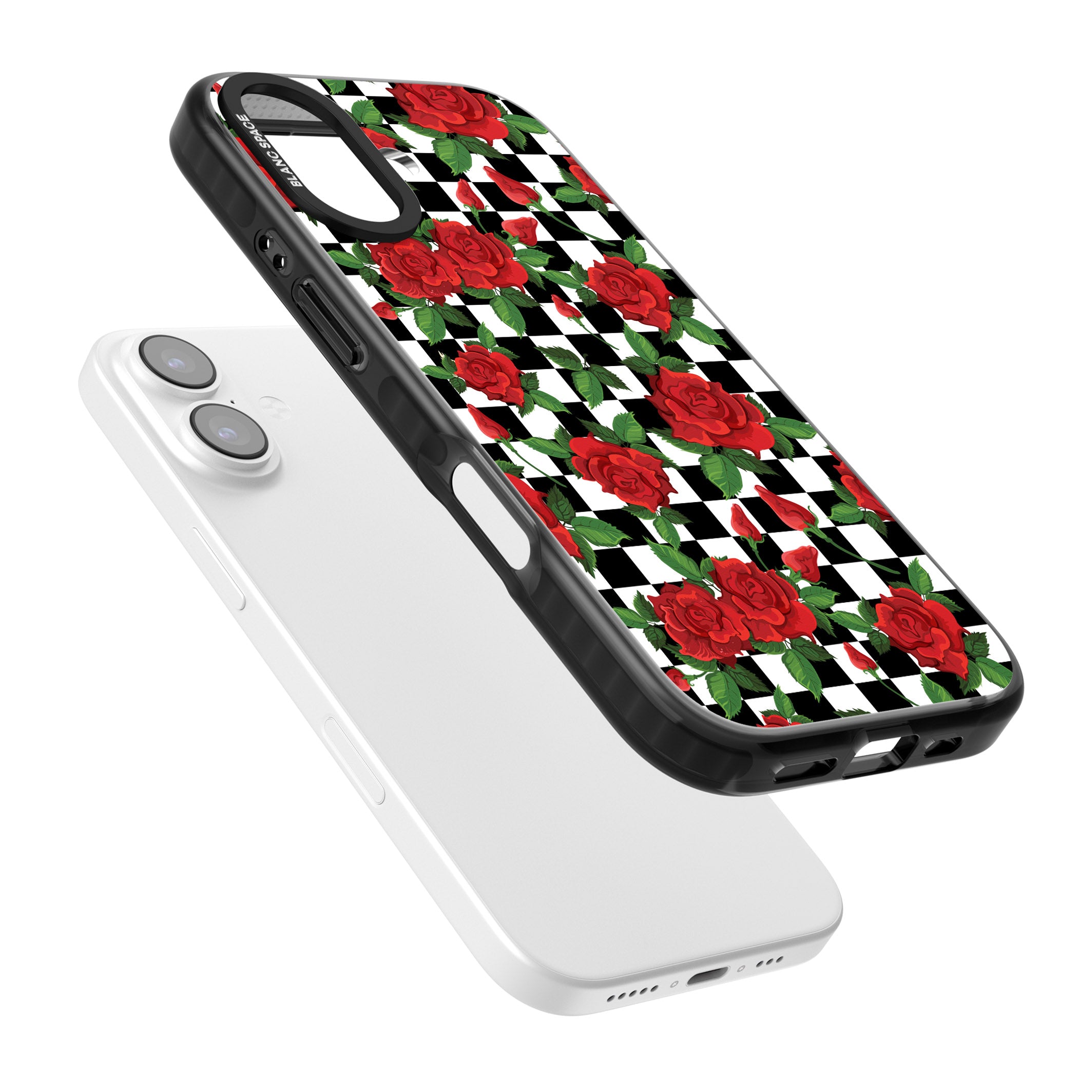 Checkered Roses iPhone 17 Impact Black Phone Case Colours