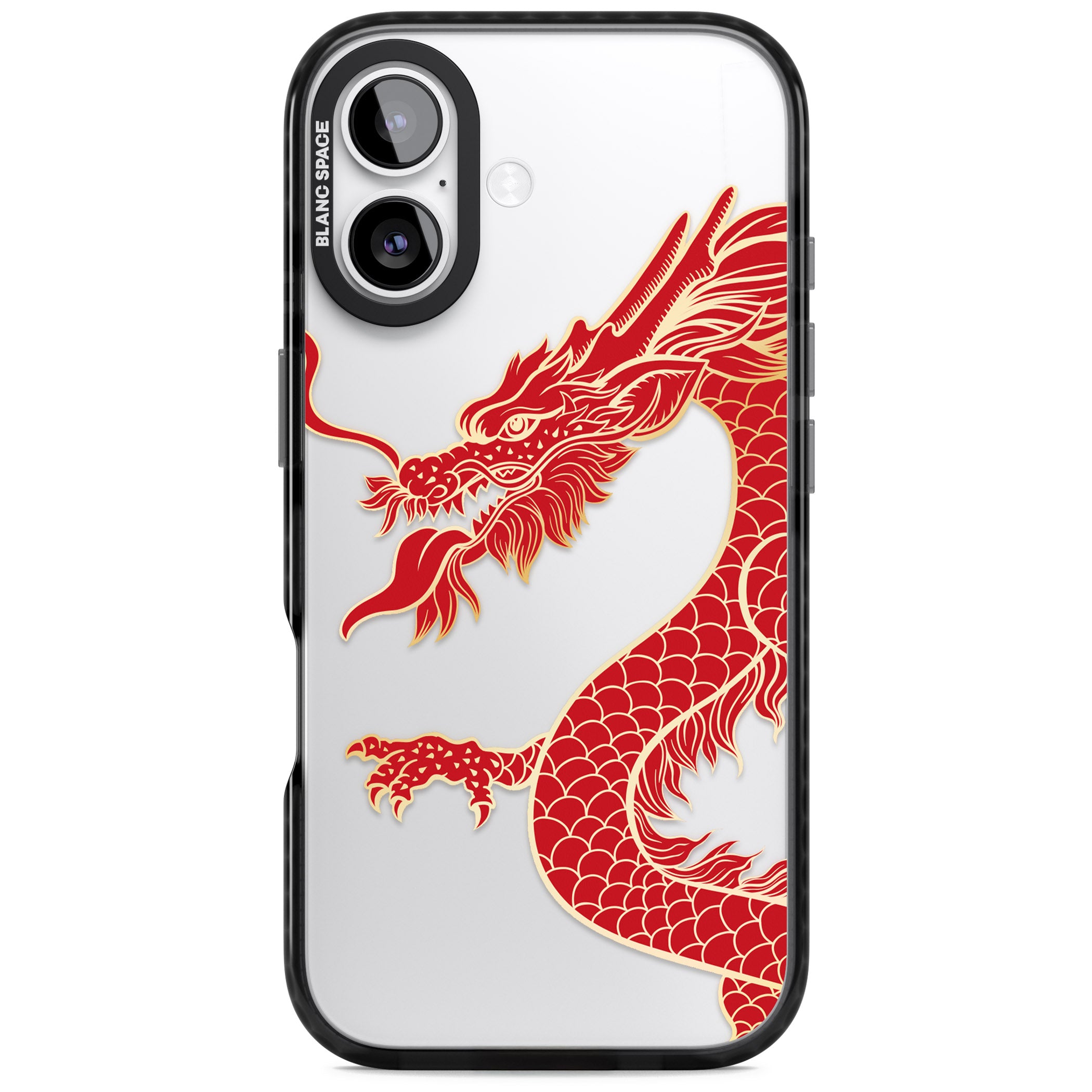 Large Red Dragon iPhone 17 Impact Black Phone Case