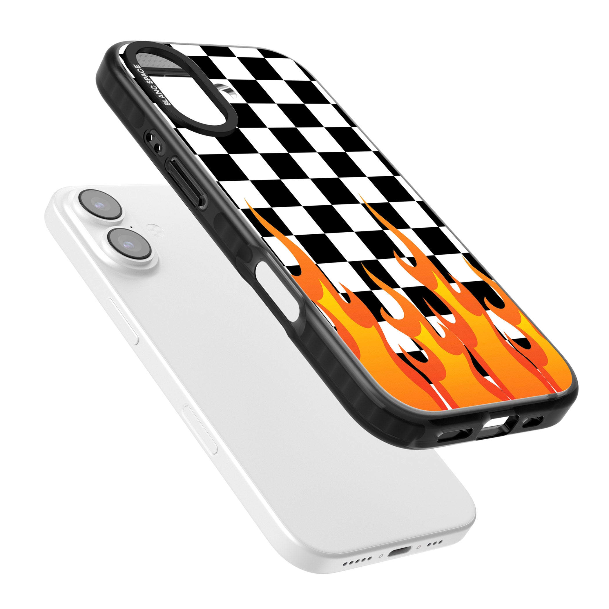 Checkered Fire iPhone 17 Impact Black Phone Case Colours
