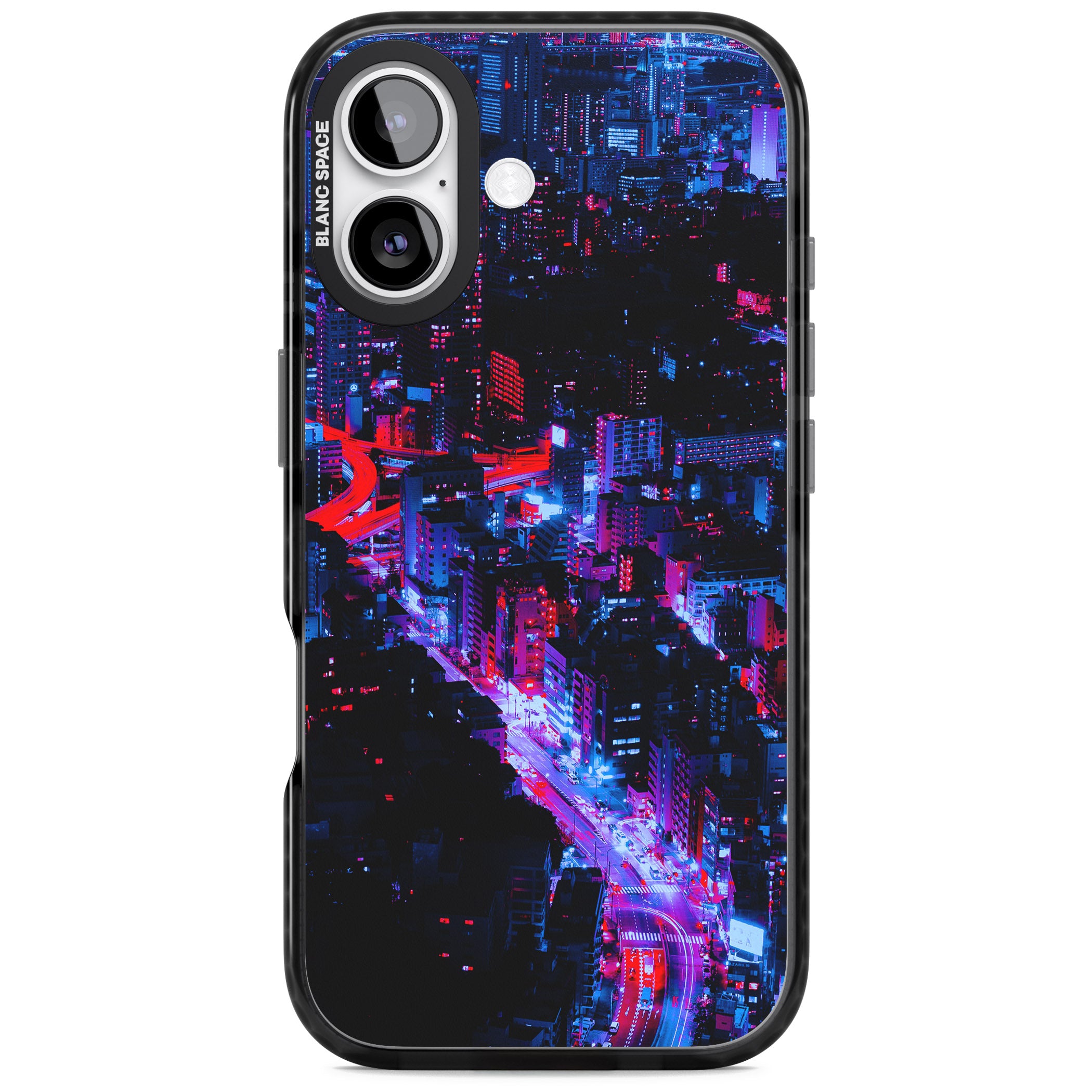 Neon Cityscape iPhone 17 Impact Black Phone Case