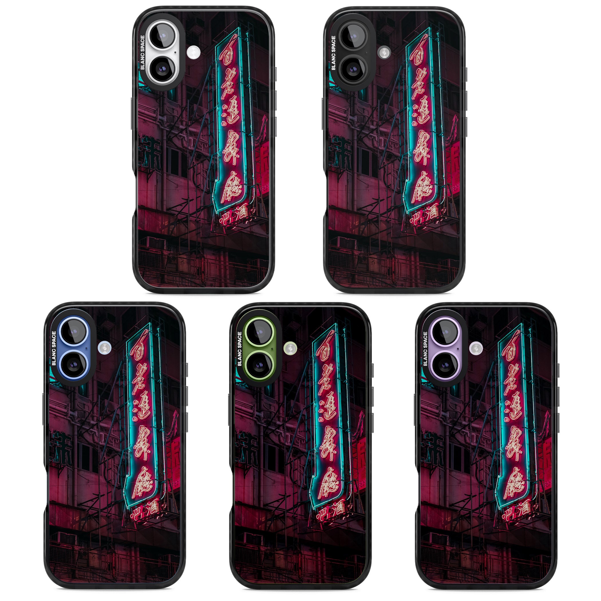 Neon Kanji Cityscape iPhone 17 Impact Black Phone Case APT Impact Protection