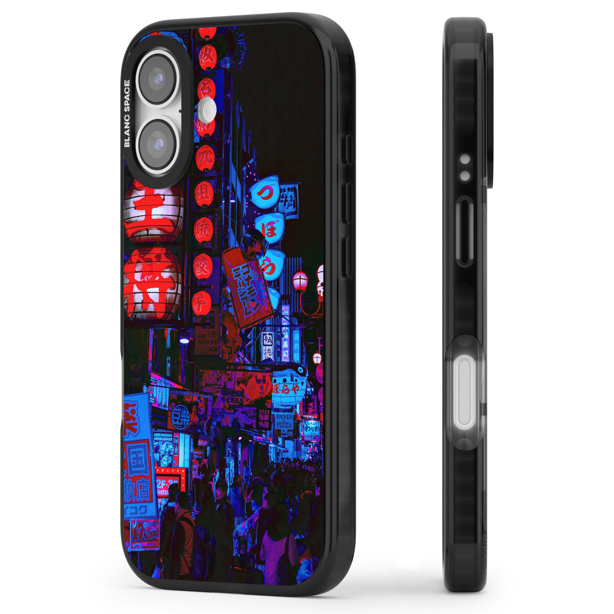 Neon City Nights iPhone 17 Impact Black Phone Case Side Profile