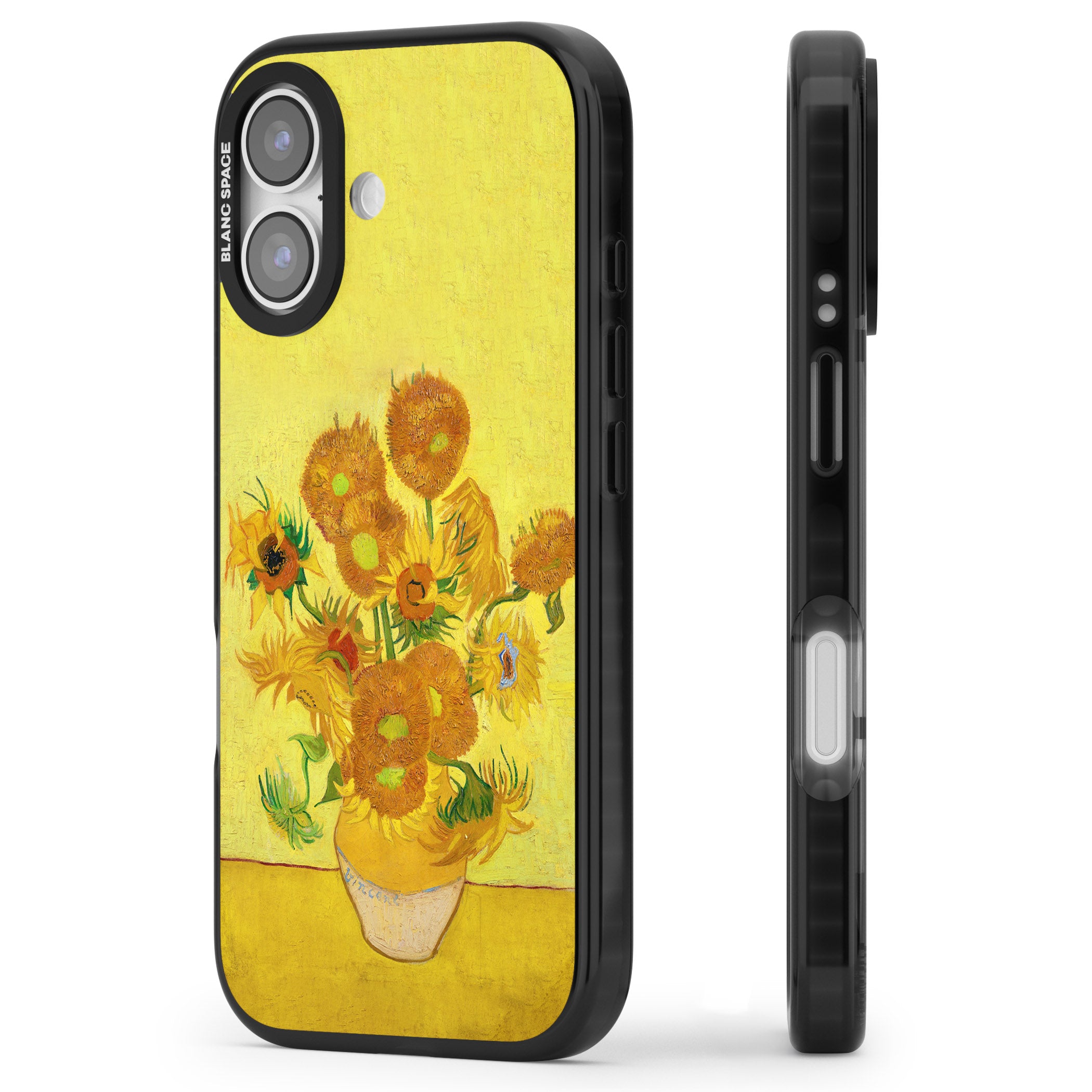 Sunflowers iPhone 17 Impact Black Phone Case Side Profile