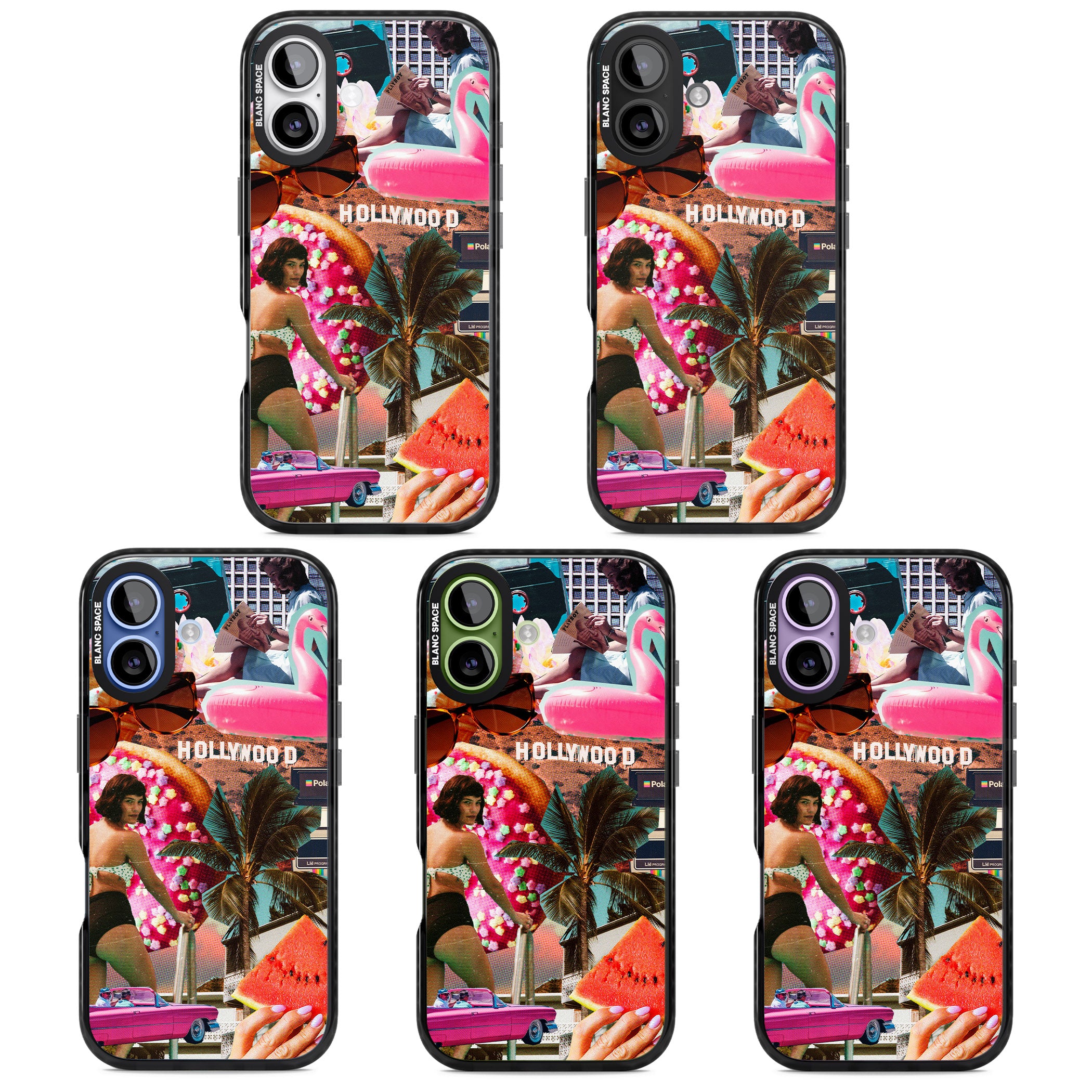 Hollywood Retro Collage iPhone 17 Impact Black Phone Case APT Impact Protection