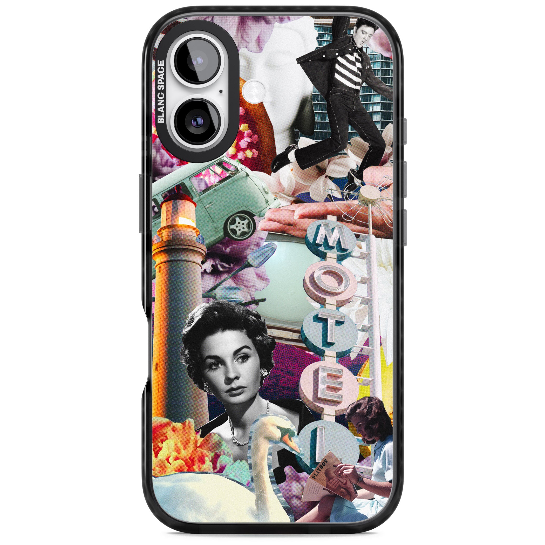 Retro Motel Collage iPhone 17 Impact Black Phone Case