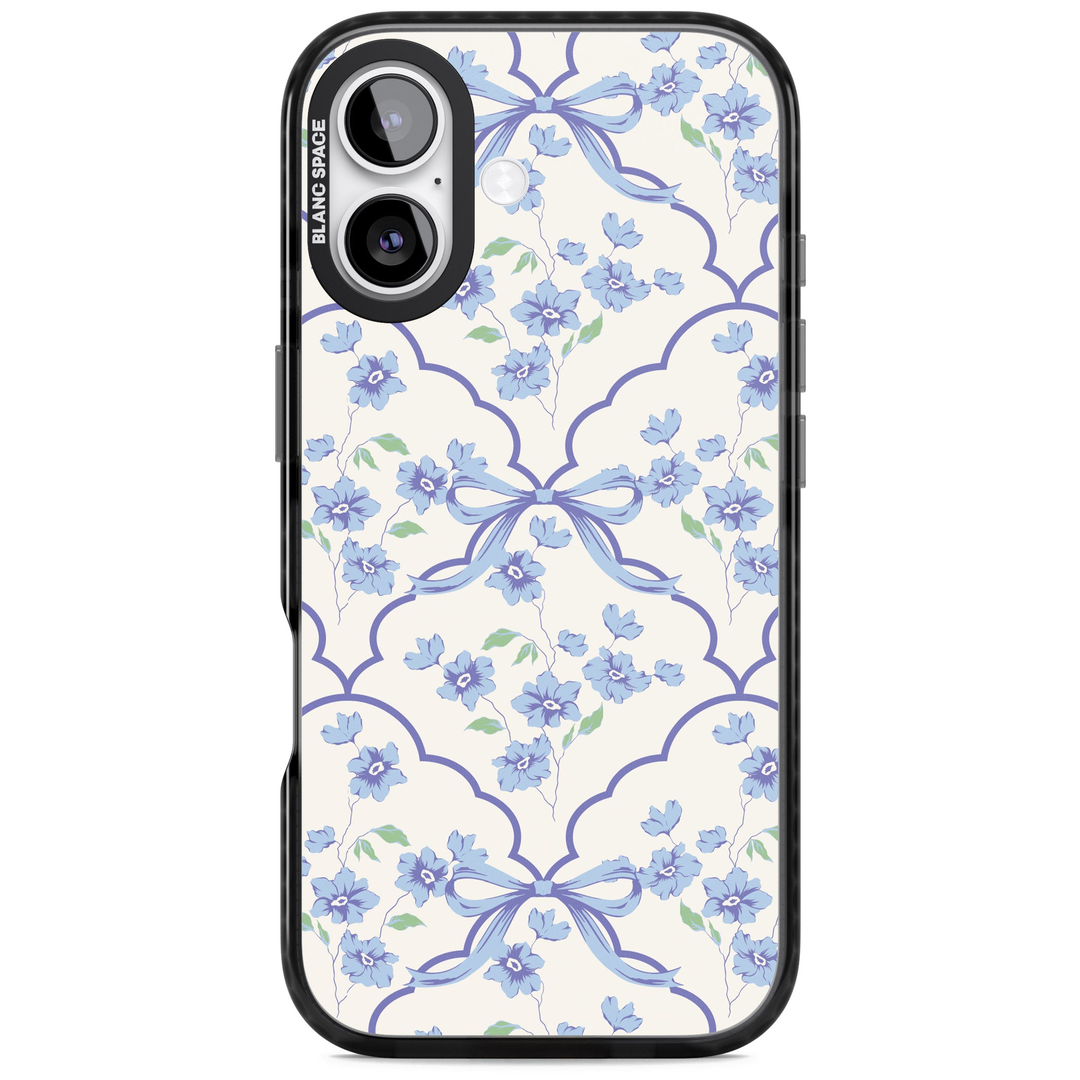 Blue Cottage Floral iPhone 17 Impact Black Phone Case