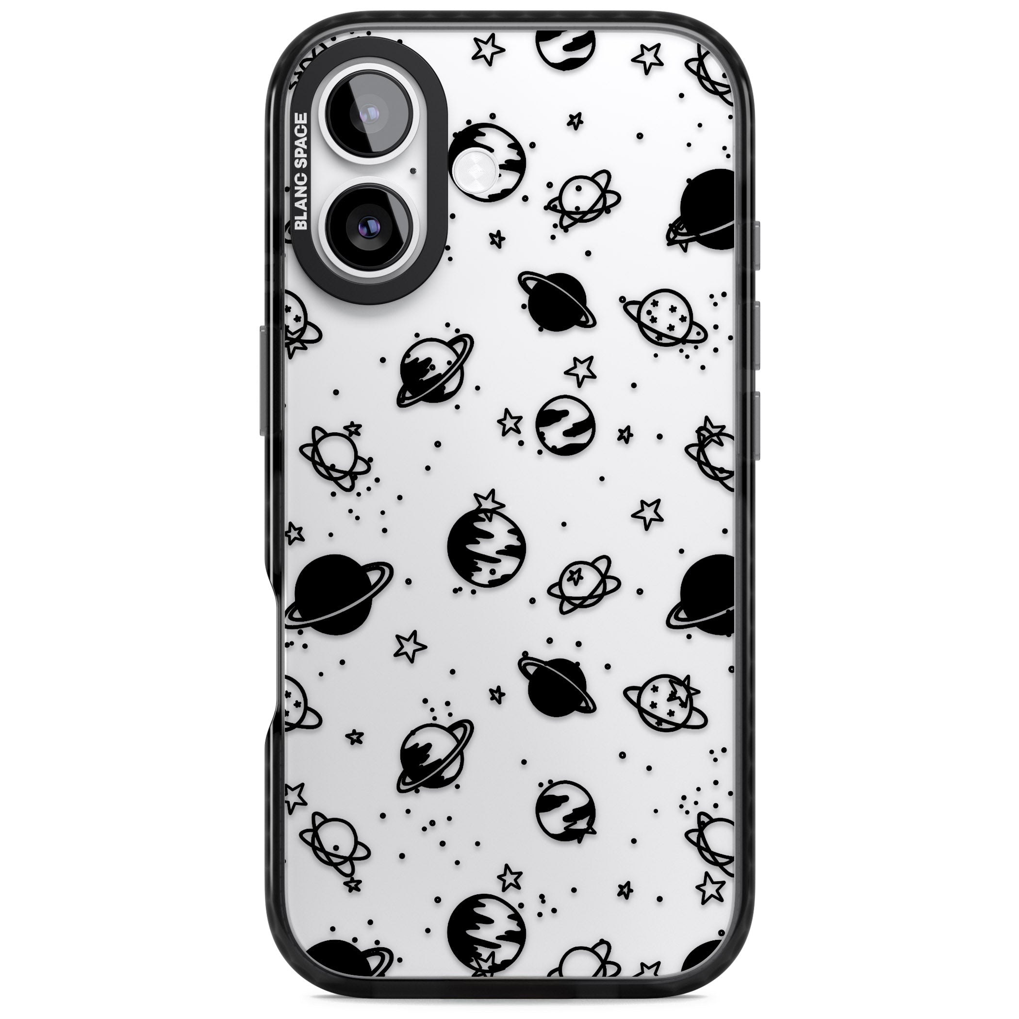 Black Planets iPhone 17 Impact Black Phone Case