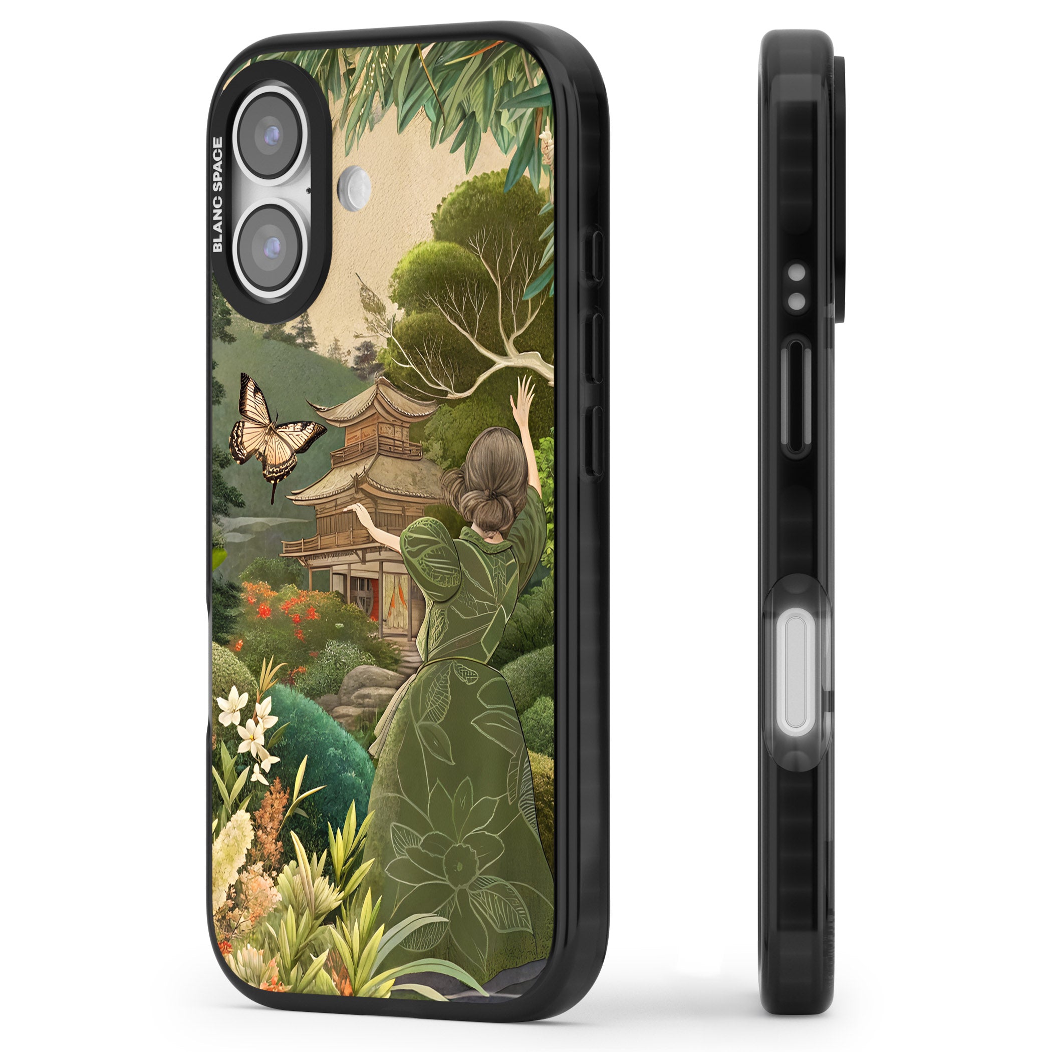 Japanese Nature iPhone 17 Impact Black Phone Case Side Profile
