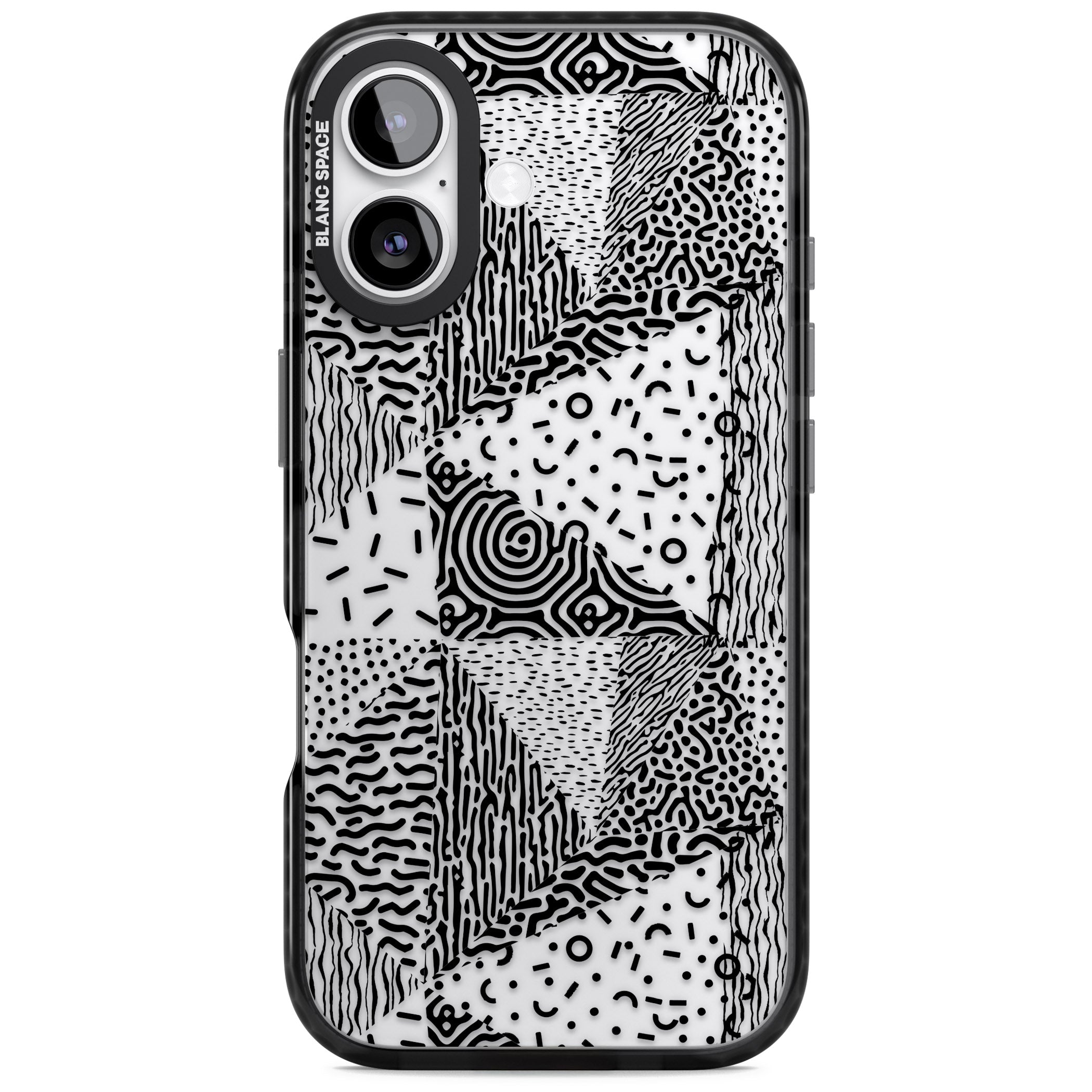 Monochrome Pattern iPhone 17 Impact Black Phone Case