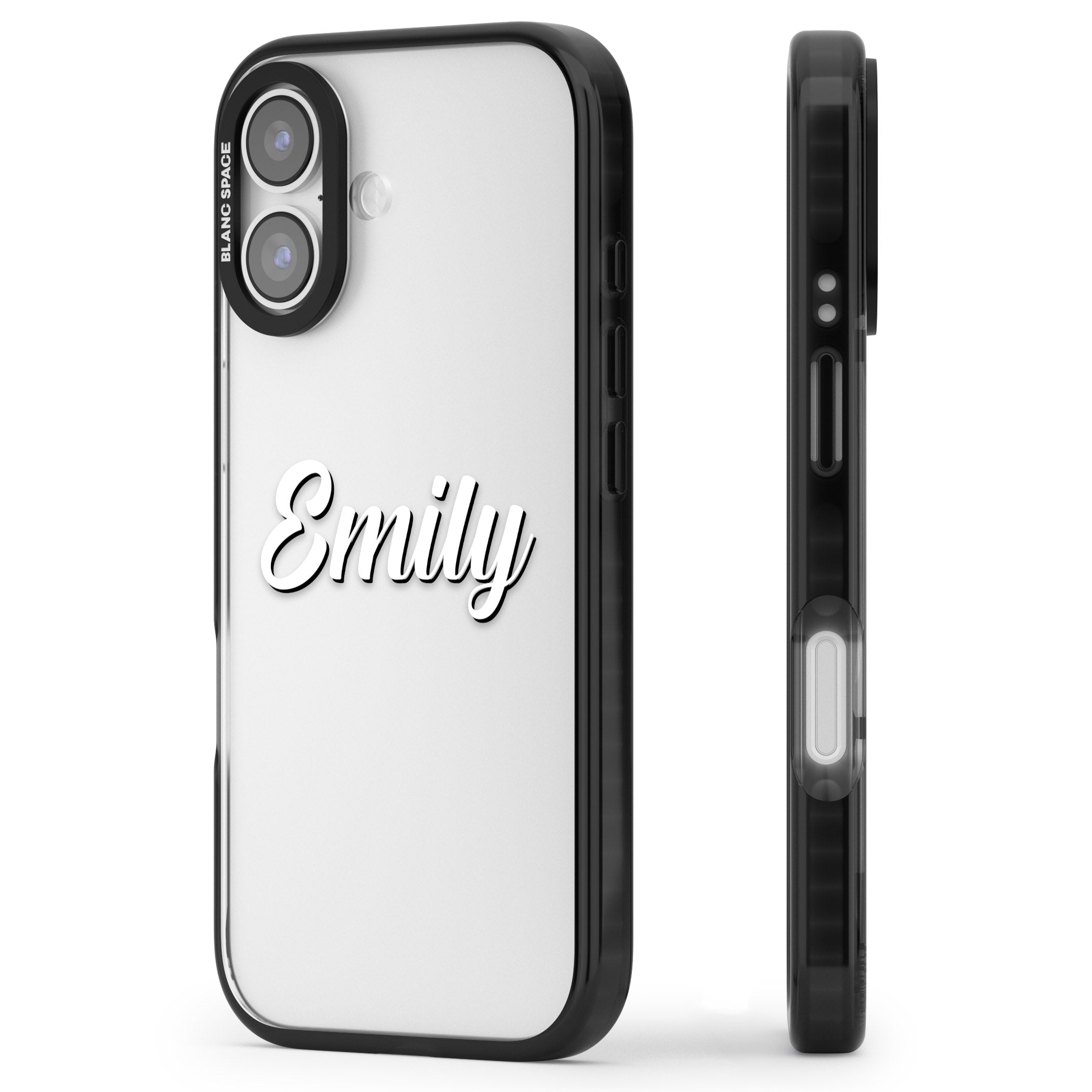 Personalised Cute Name iPhone 17 Impact Black Phone Case Side Profile