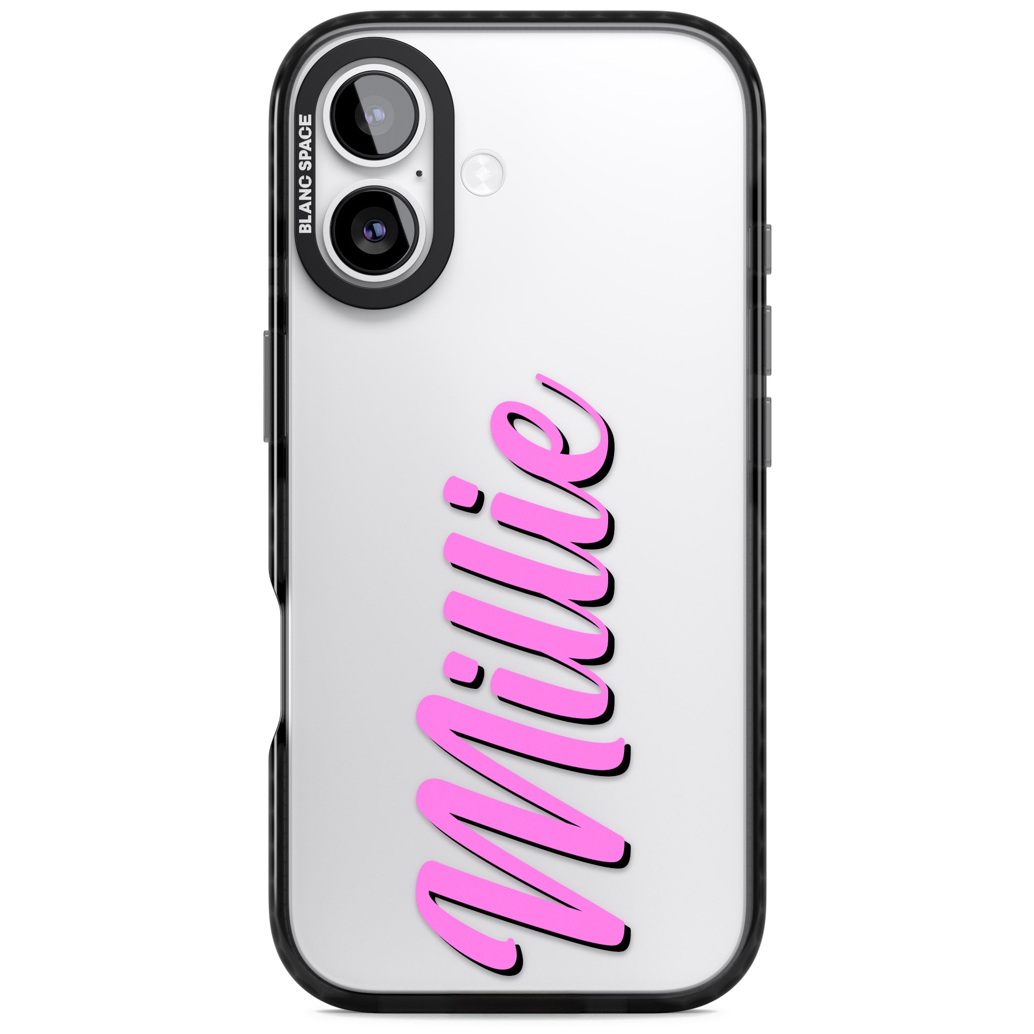 Personalised Cute Vertical Name iPhone 17 Impact Black Phone Case