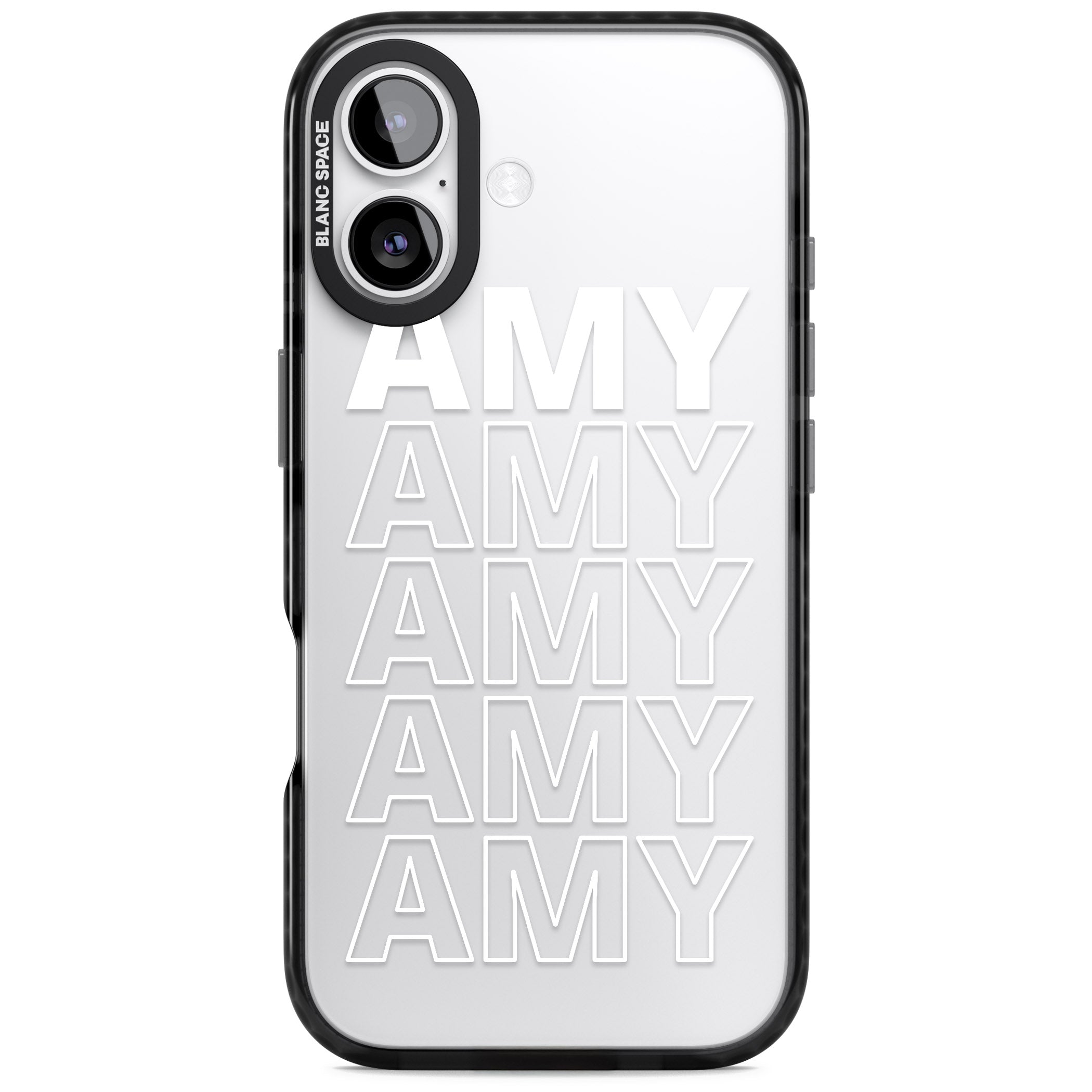 Personalised Bold Name Repeated iPhone 17 Impact Black Phone Case
