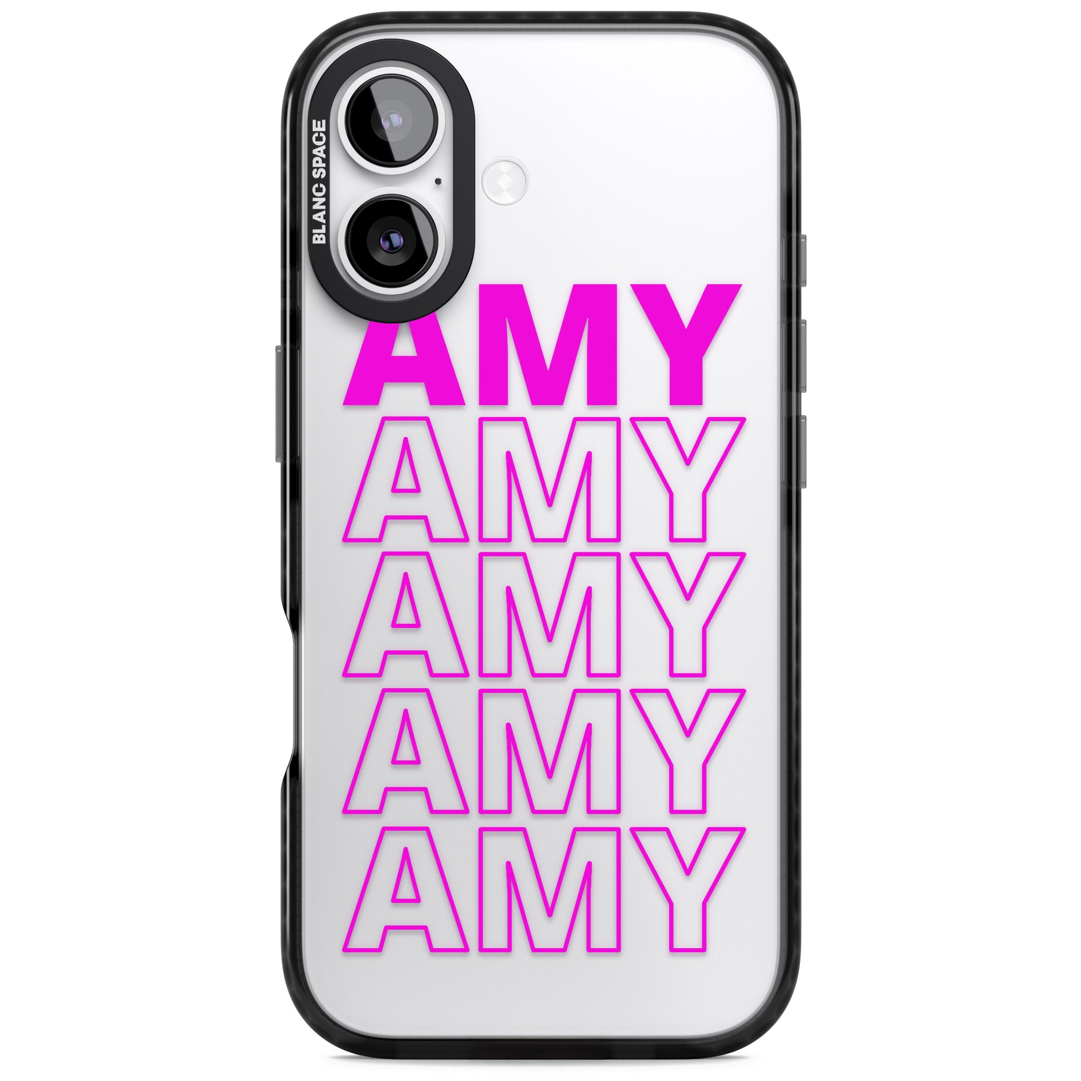 Personalised Bold Repeated Name iPhone 17 Impact Black Phone Case