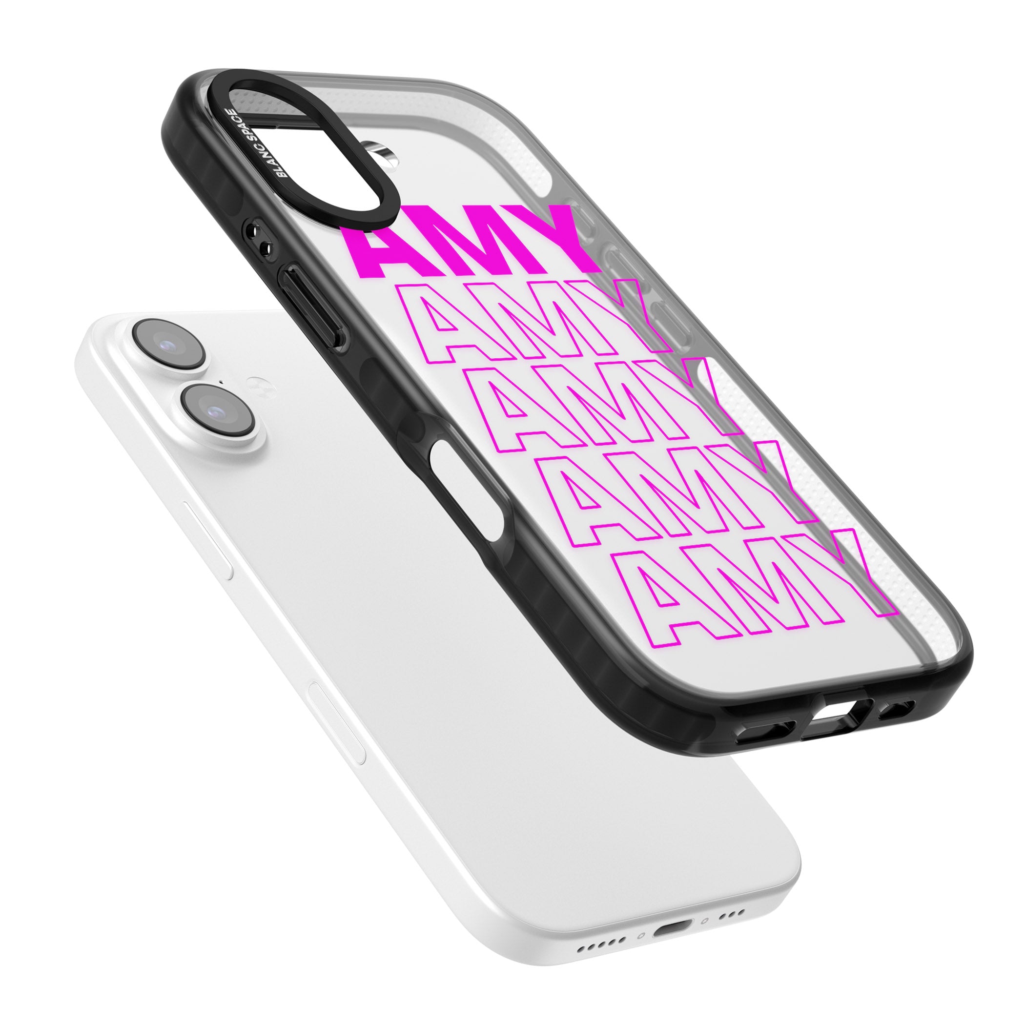 Personalised Bold Repeated Name iPhone 17 Impact Black Phone Case Colours