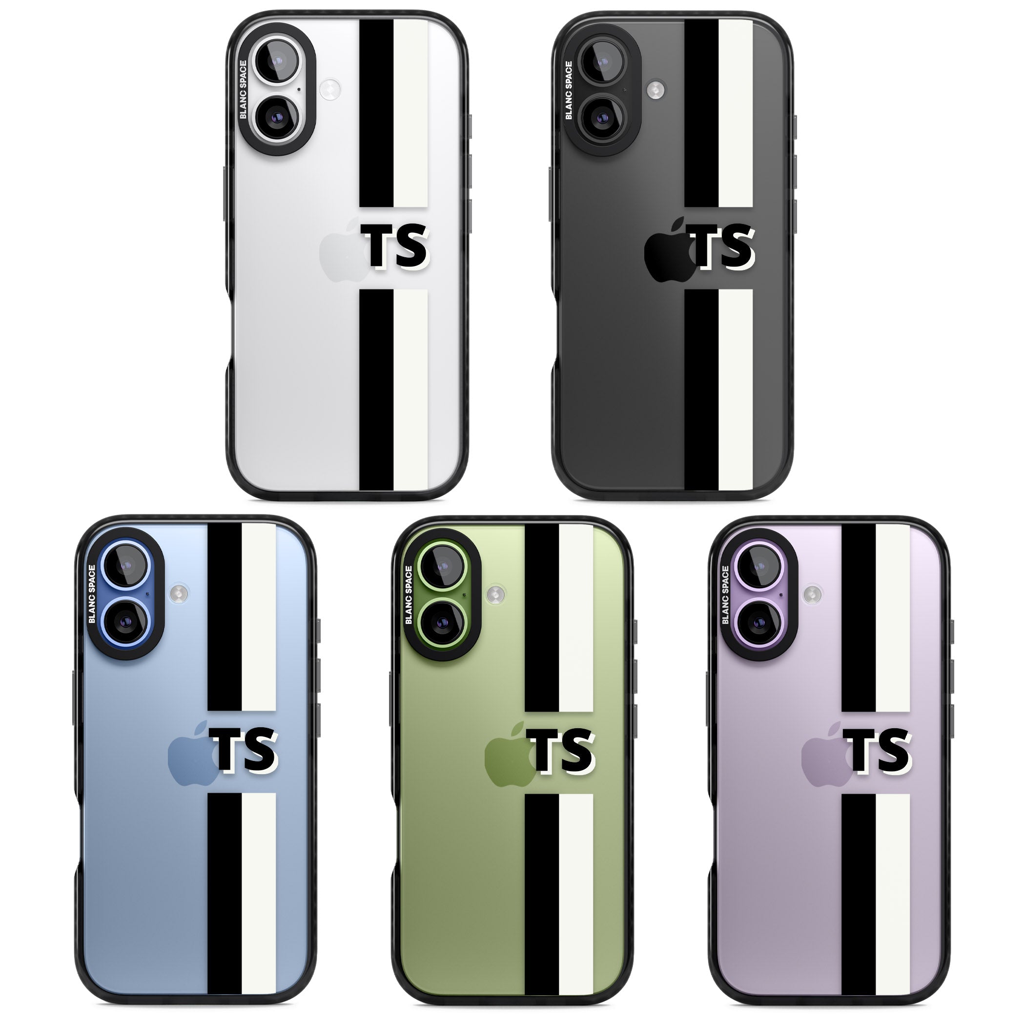 Personalised Black And White Stripe iPhone 17 Impact Black Phone Case APT Impact Protection