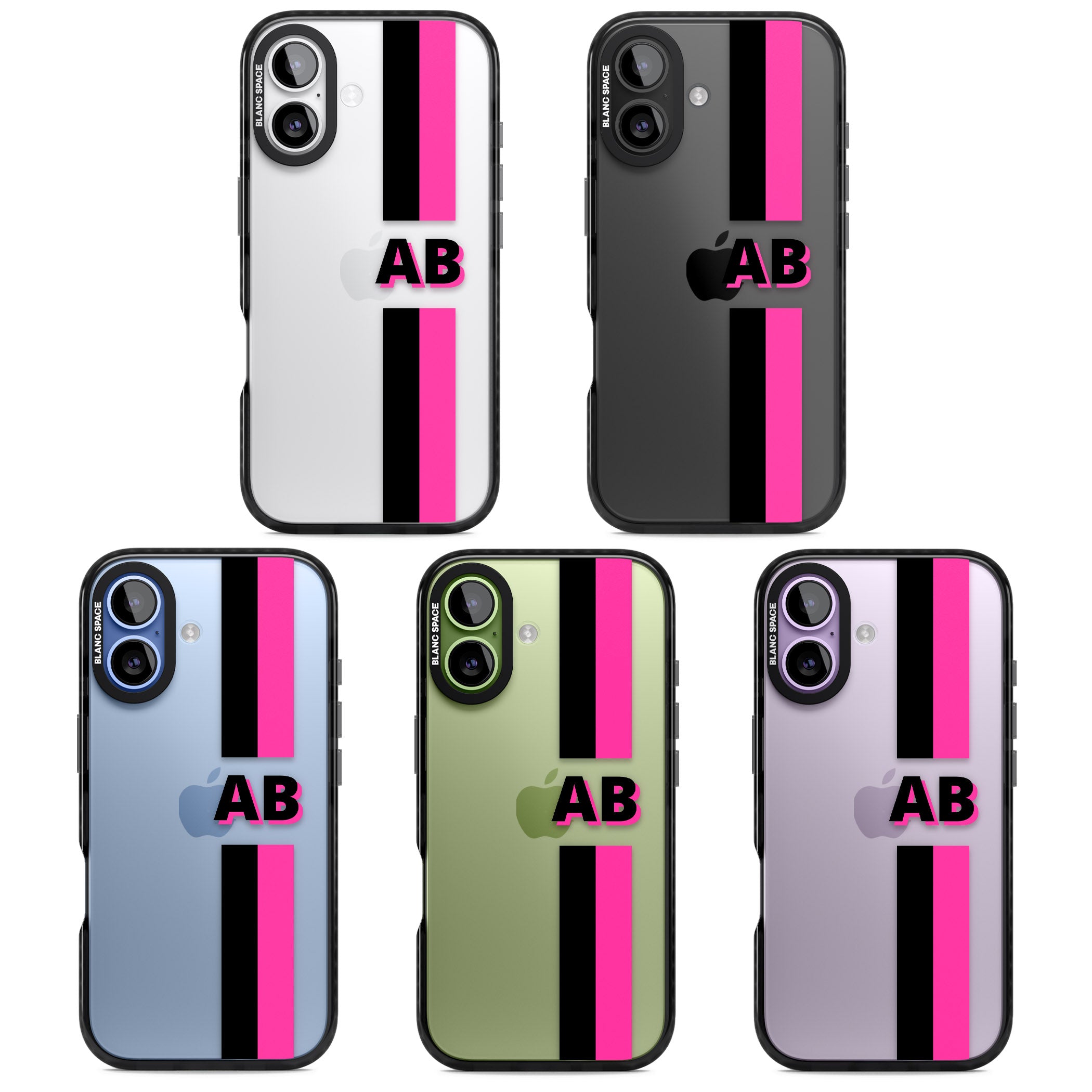 Personalised Bold Name Stripe iPhone 17 Impact Black Phone Case APT Impact Protection