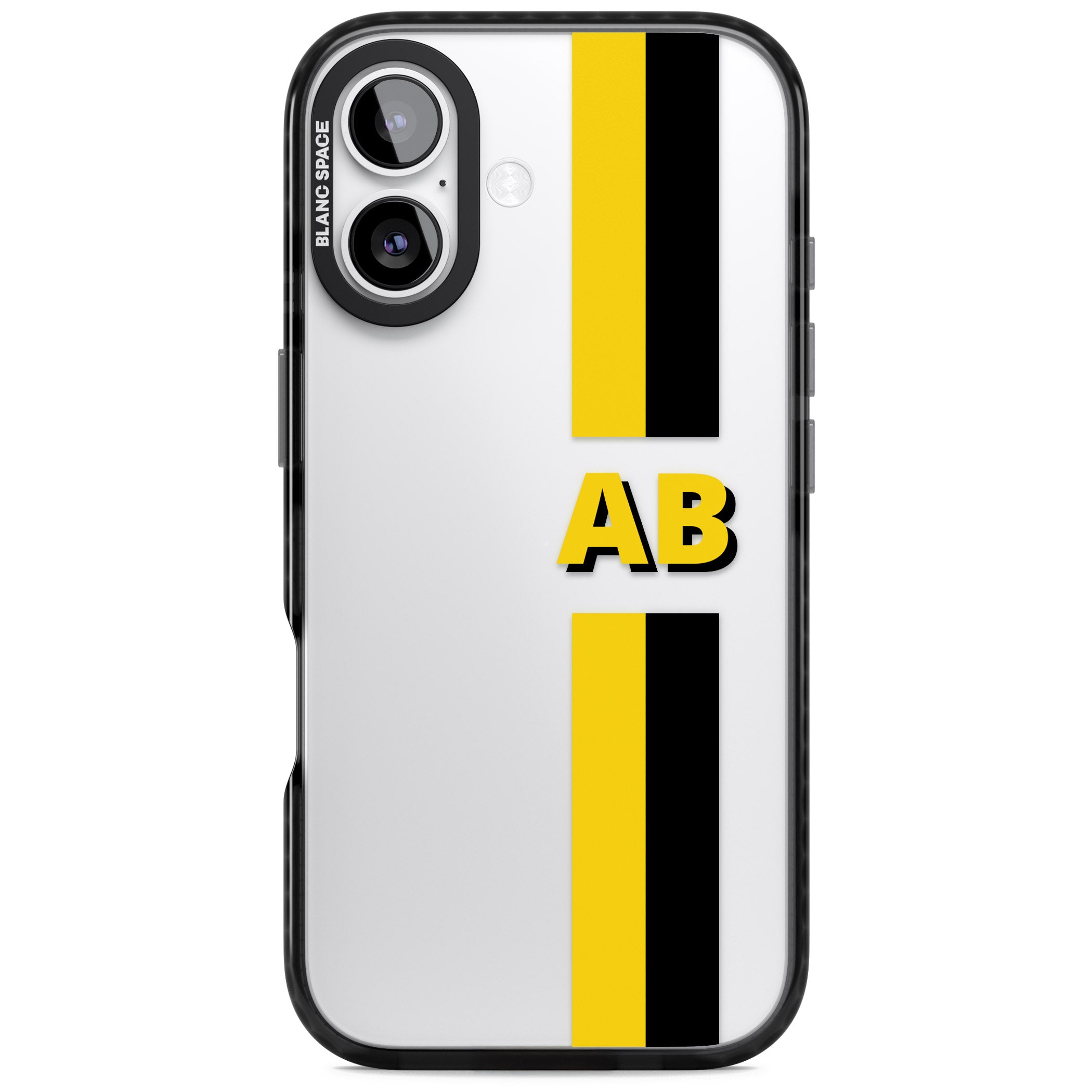 Personalised Bold Name Striped iPhone 17 Impact Black Phone Case