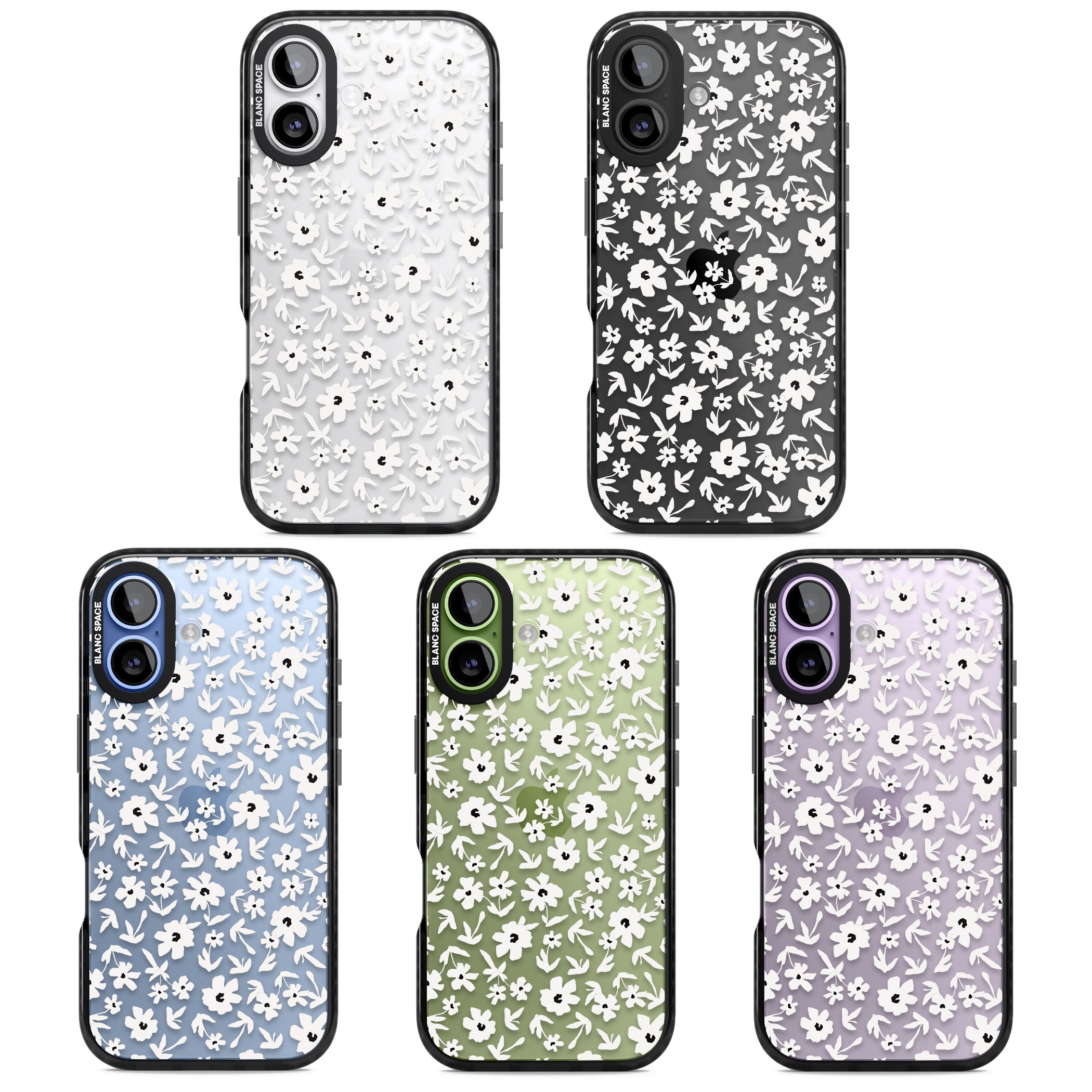 Monochrome Floral iPhone 17 Impact Black Phone Case APT Impact Protection