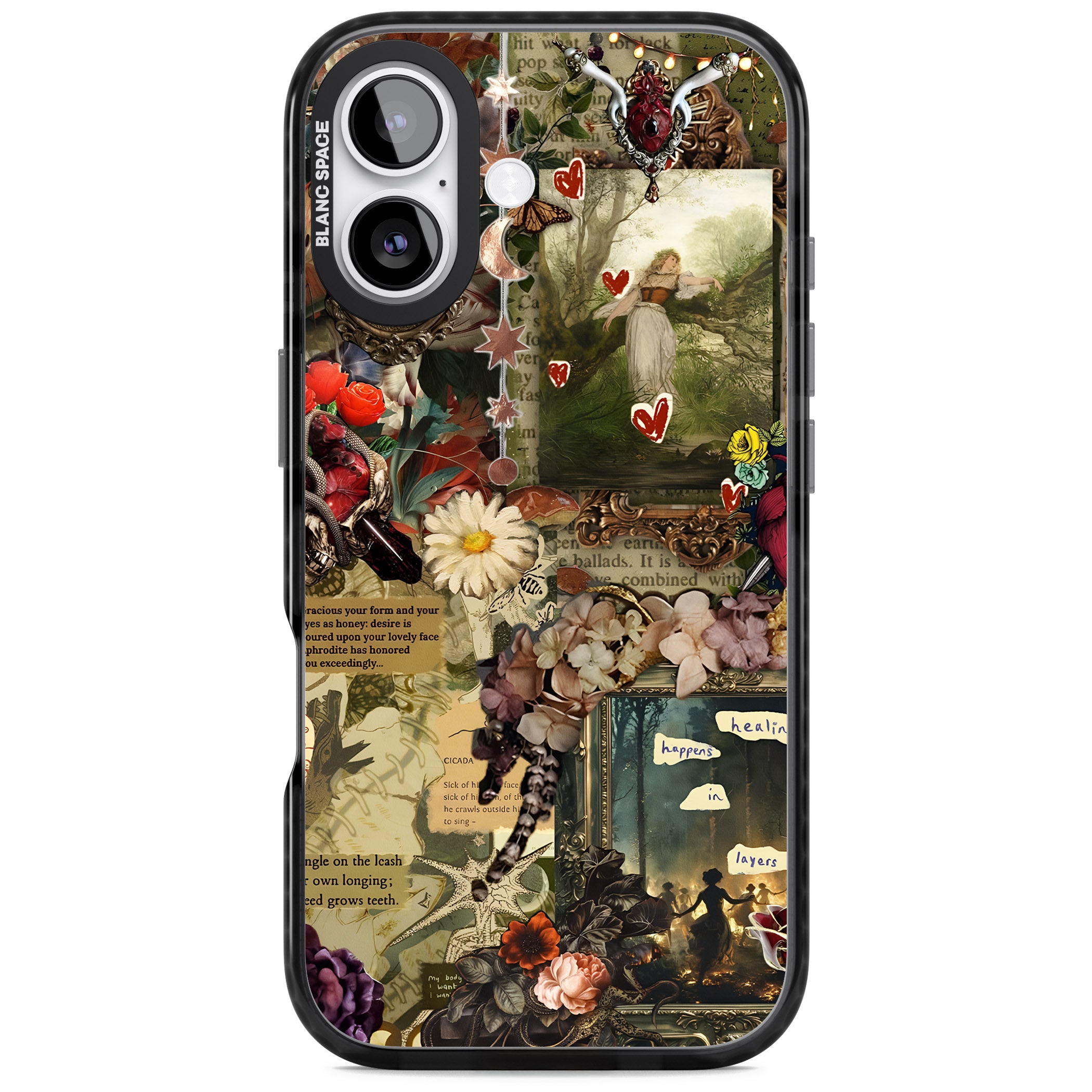 Textbook Romance Collage iPhone 17 Impact Black Phone Case