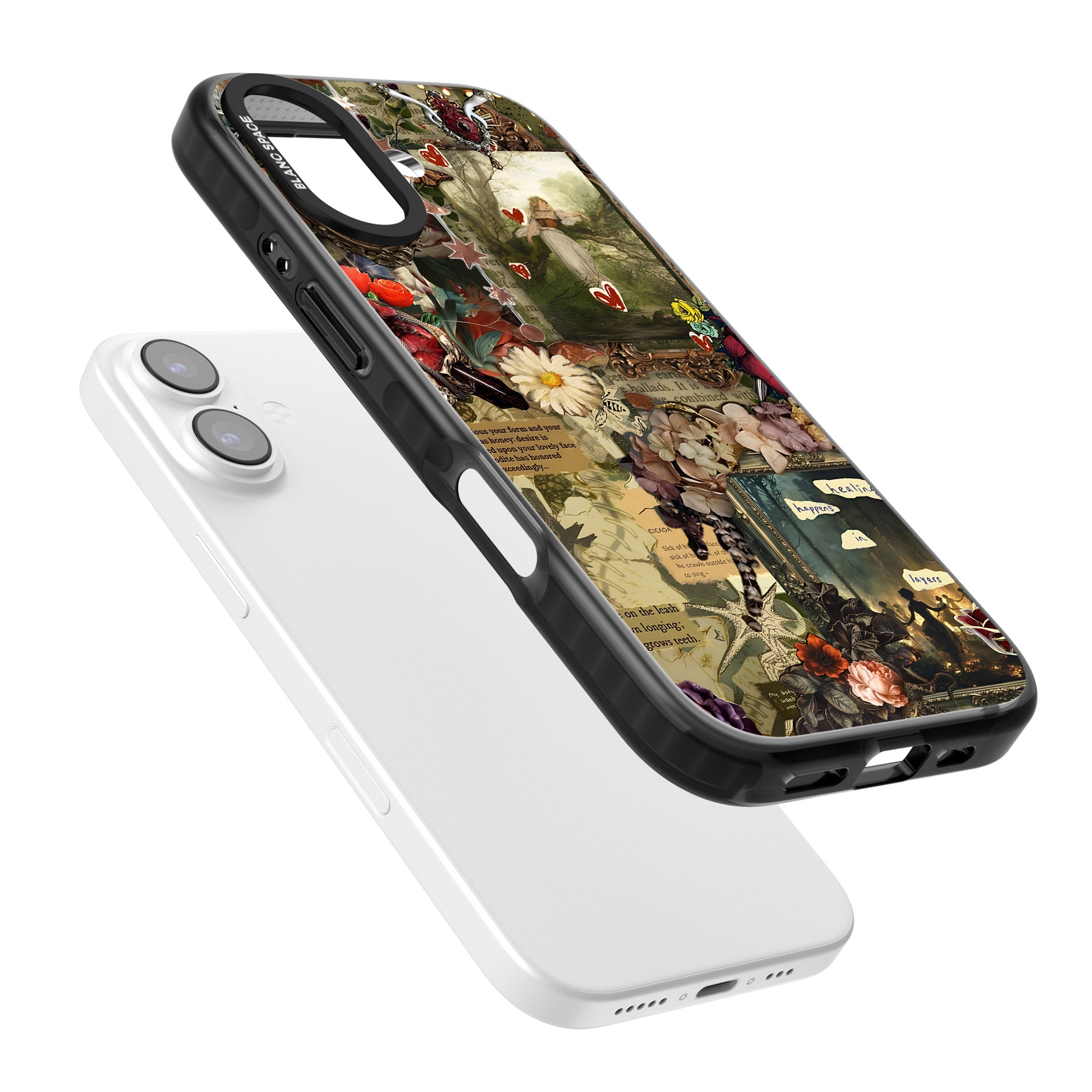 Textbook Romance Collage iPhone 17 Impact Black Phone Case Colours