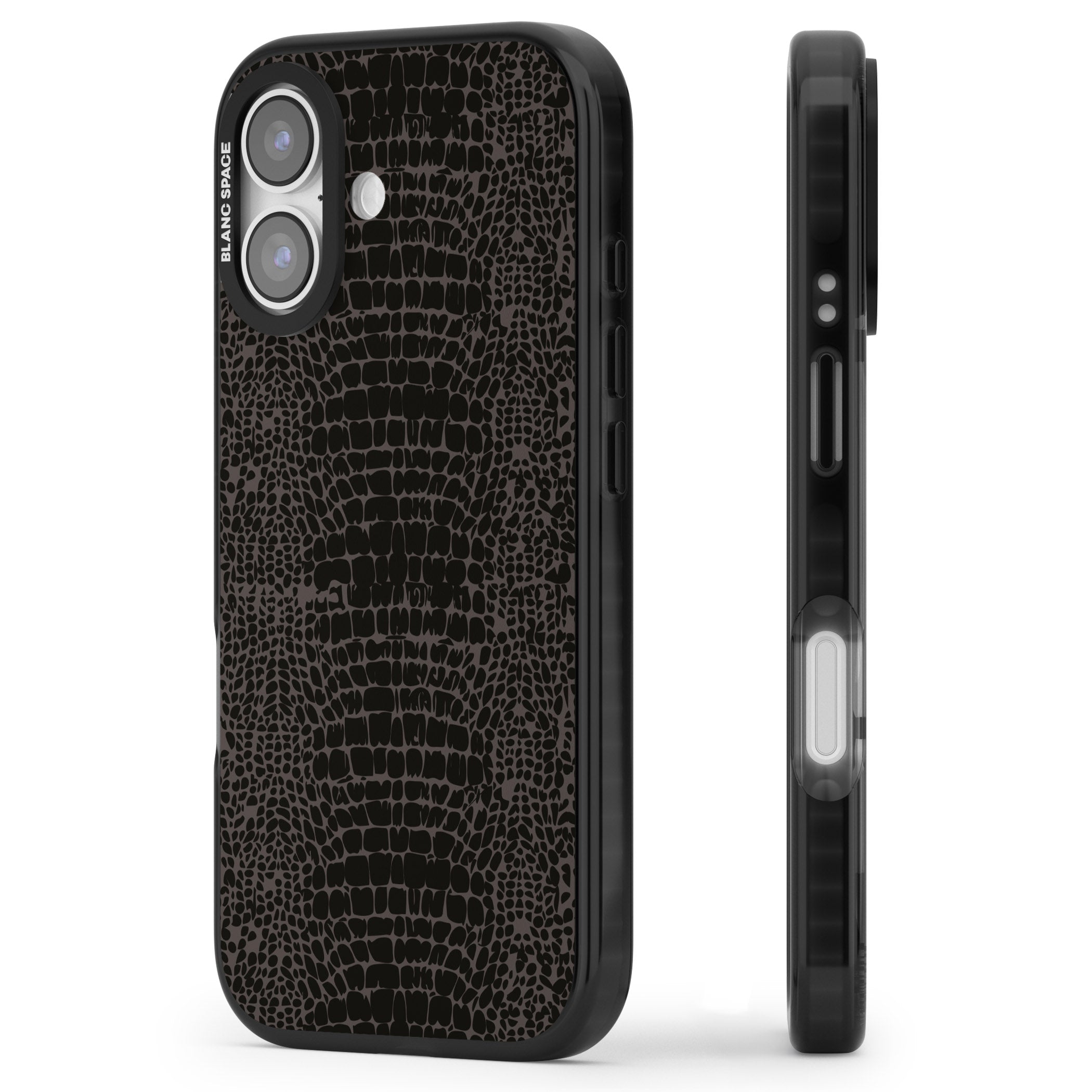 Dark Animal Print Snake Skin iPhone 17 Impact Black Phone Case Side Profile