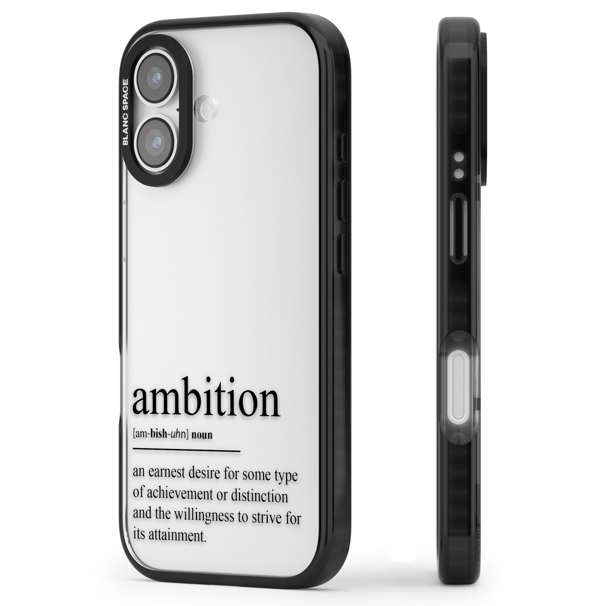 Ambition iPhone 17 Impact Black Phone Case Side Profile