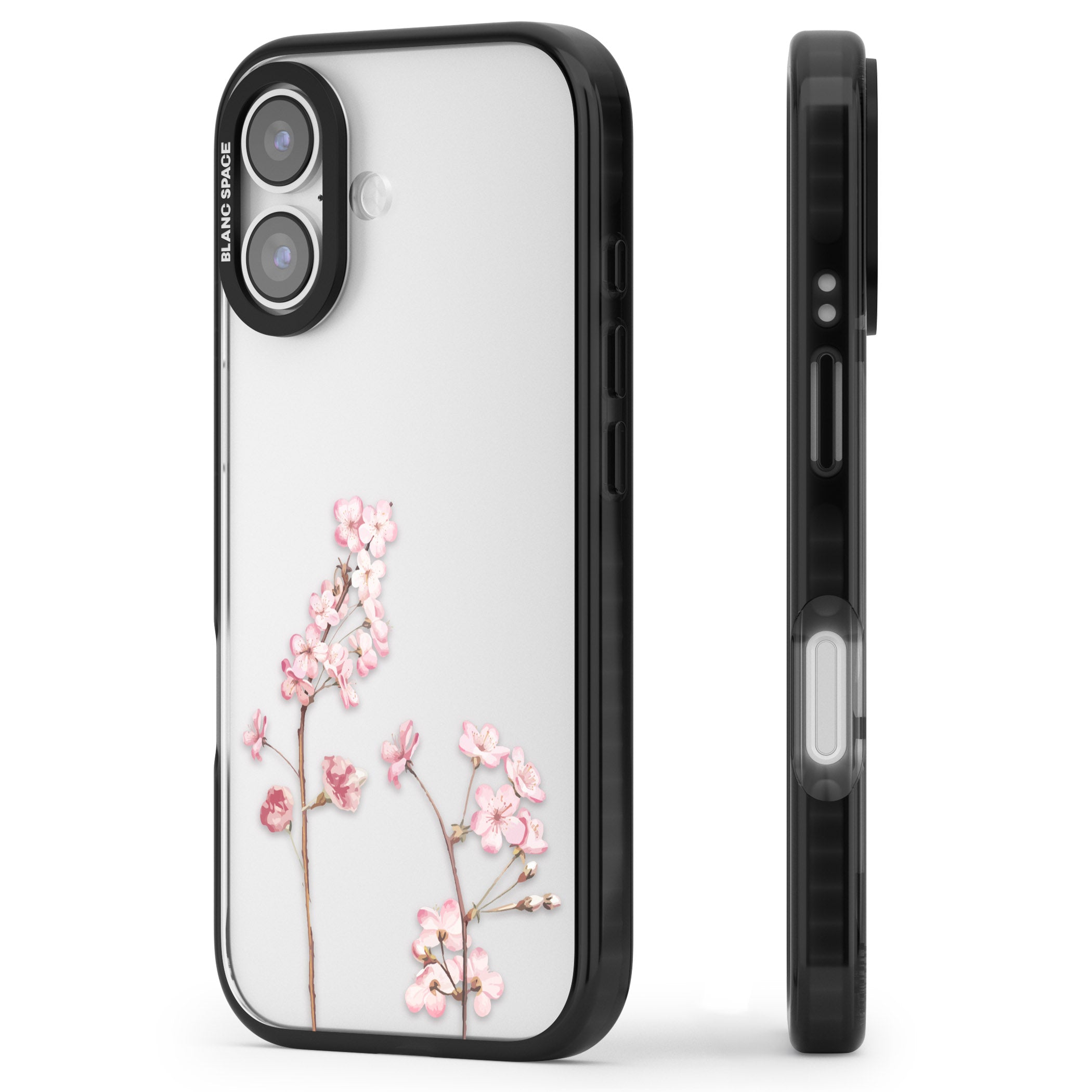 Blossom Flower iPhone 17 Impact Black Phone Case Side Profile