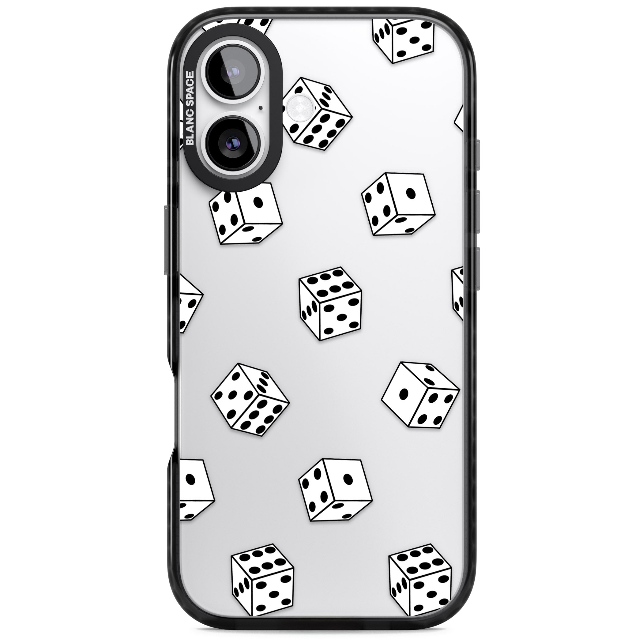 Clear Dice Pattern iPhone 17 Impact Black Phone Case