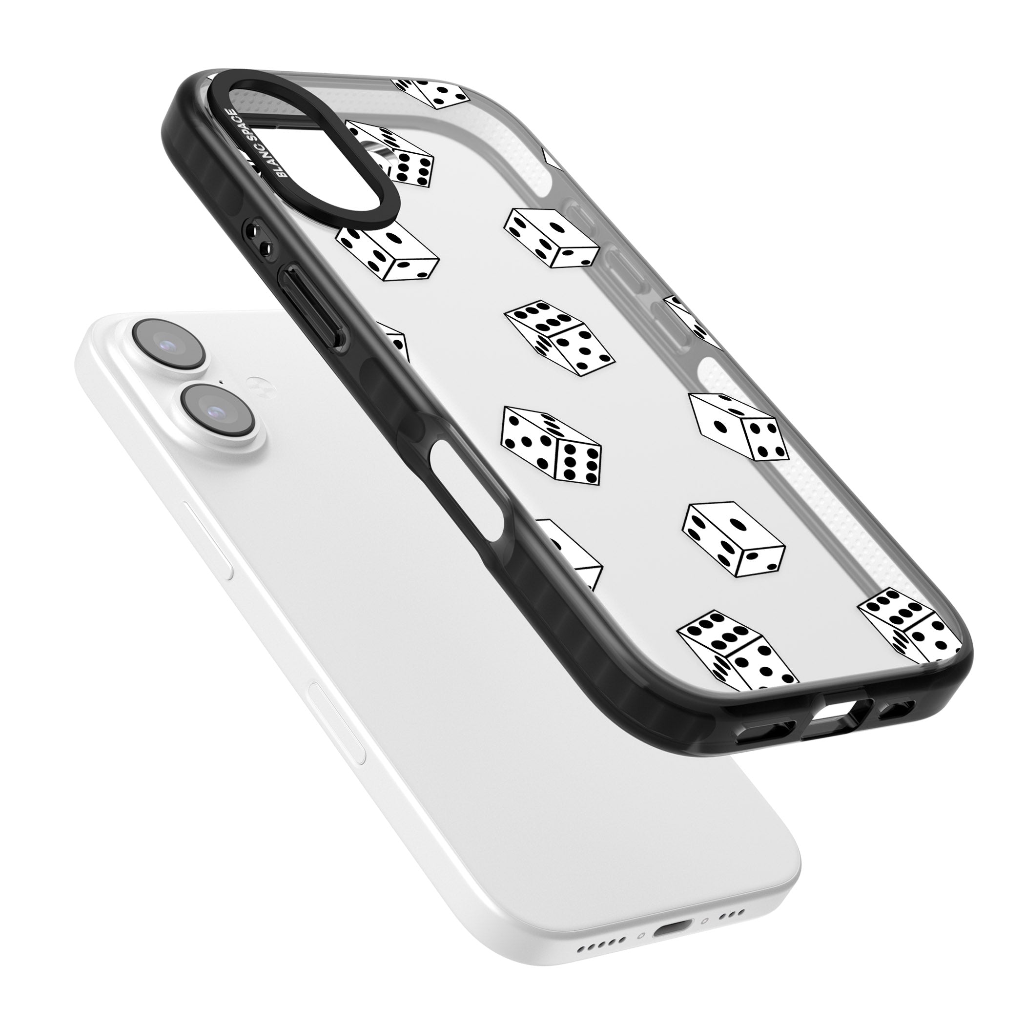 Clear Dice Pattern iPhone 17 Impact Black Phone Case Colours