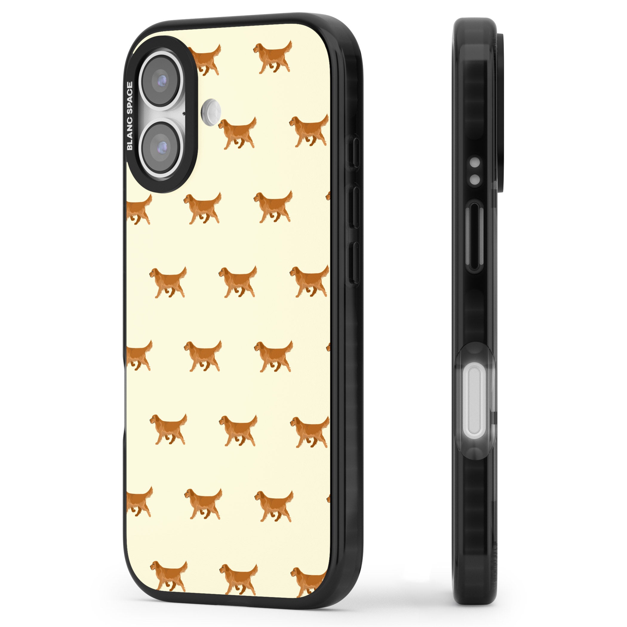 Golden Retriever Dog Pattern iPhone 17 Impact Black Phone Case Side Profile