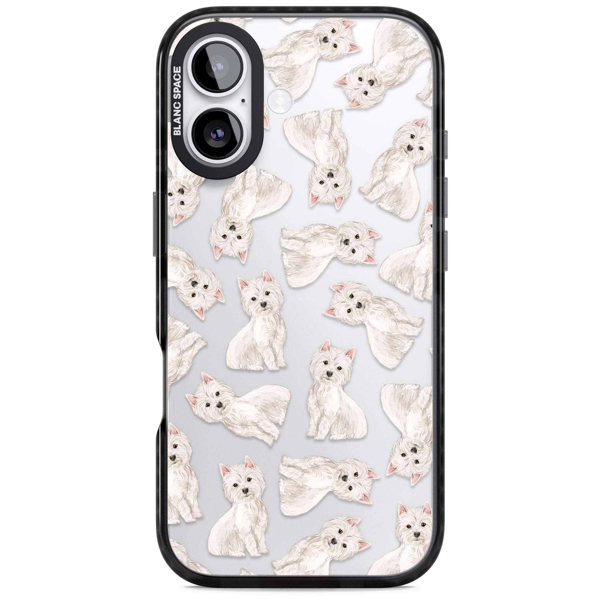Westie Dog Pattern iPhone 17 Impact Black Phone Case