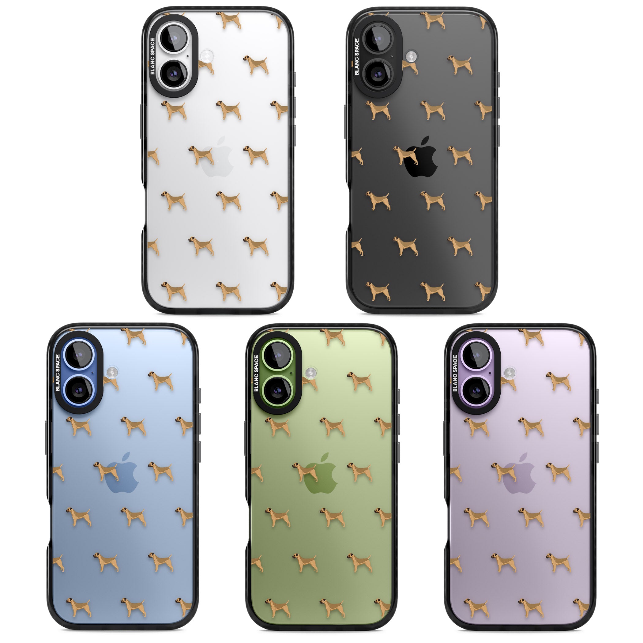 Border Terrier Dog Pattern iPhone 17 Impact Black Phone Case APT Impact Protection