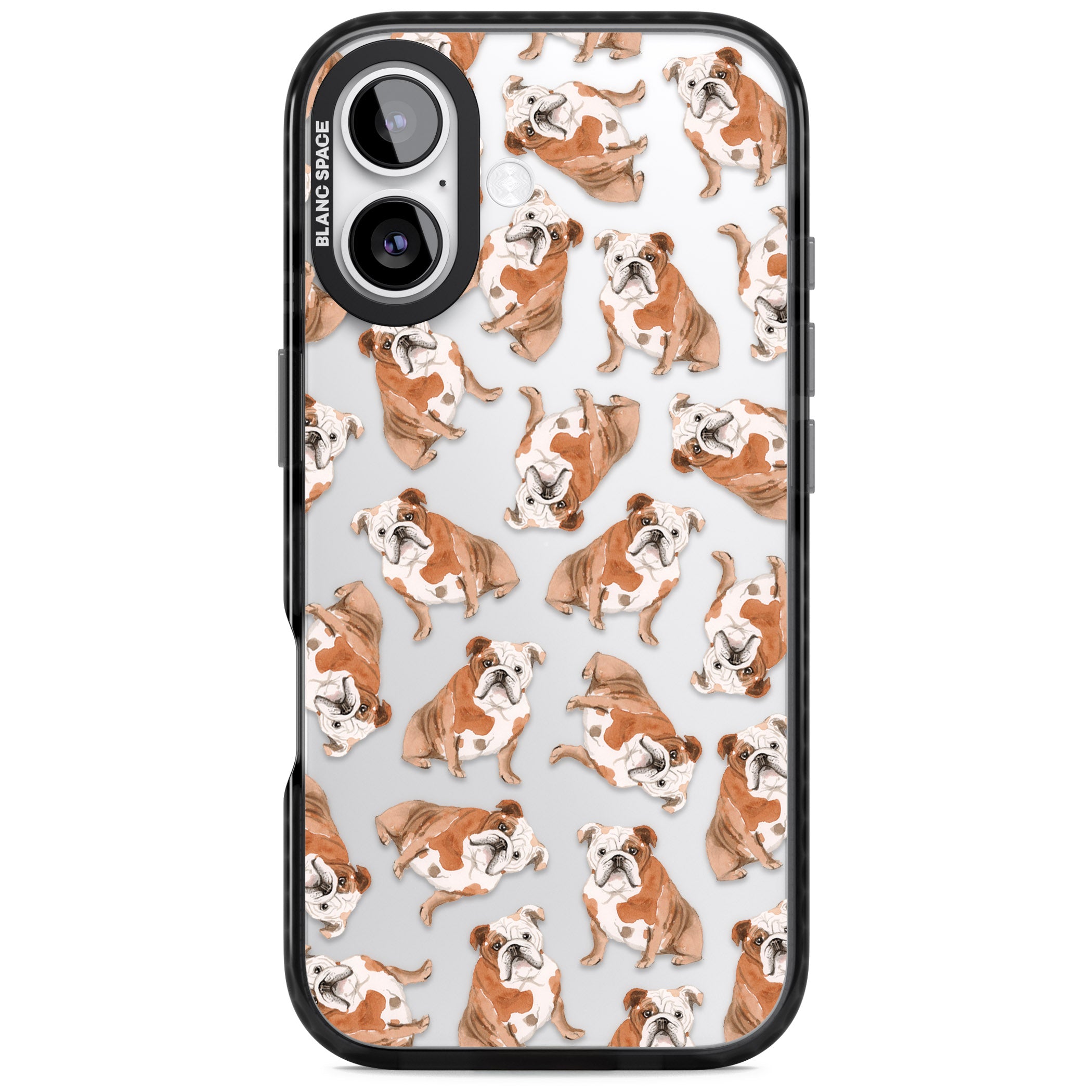 English Bulldog Watercolour Dog Pattern iPhone 17 Impact Black Phone Case