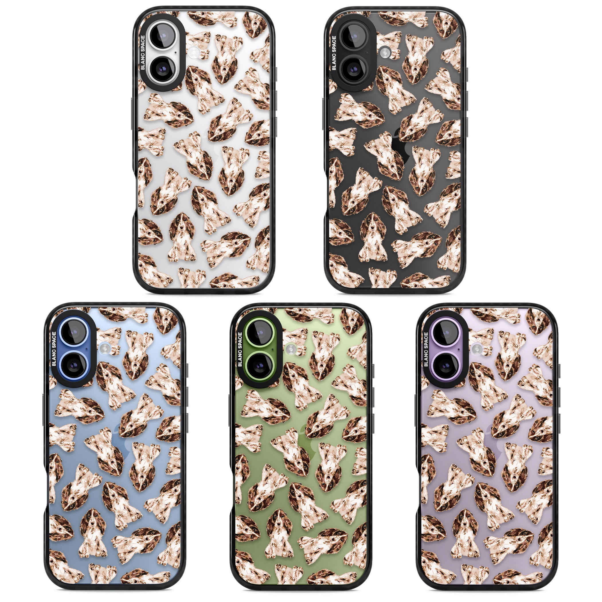 Cocker Spaniel (Brown) Watercolour Dog Pattern iPhone 17 Impact Black Phone Case APT Impact Protection