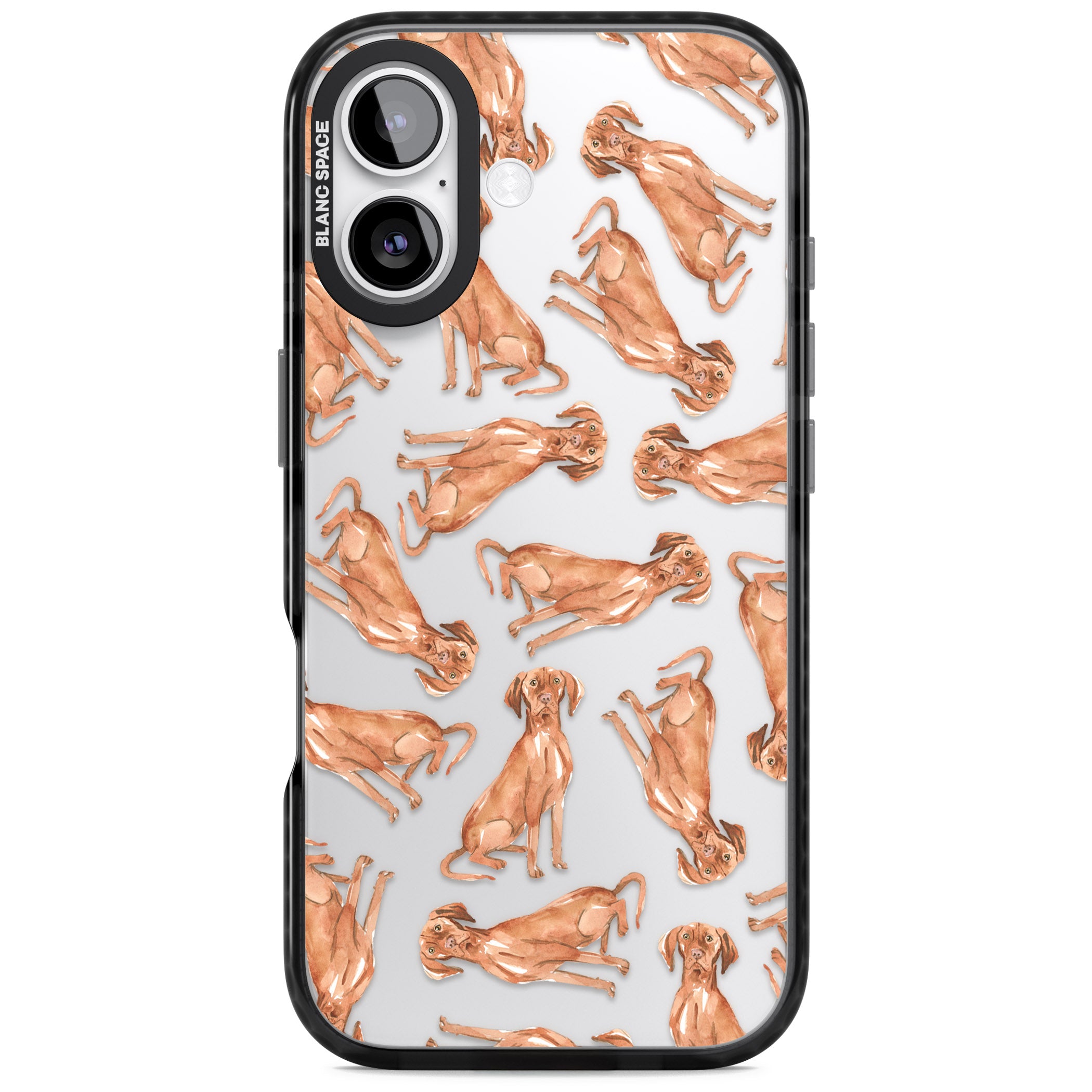 Hungarian Vizsla Watercolor Pattern iPhone 17 Impact Black Phone Case