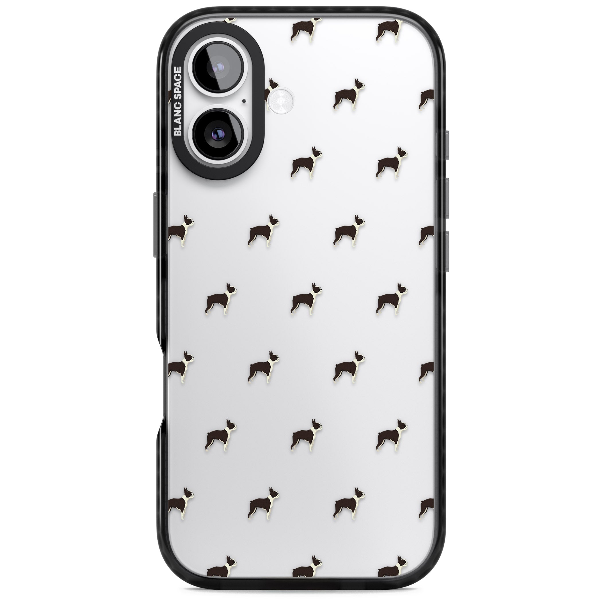 Boston Terrier Pattern iPhone 17 Impact Black Phone Case