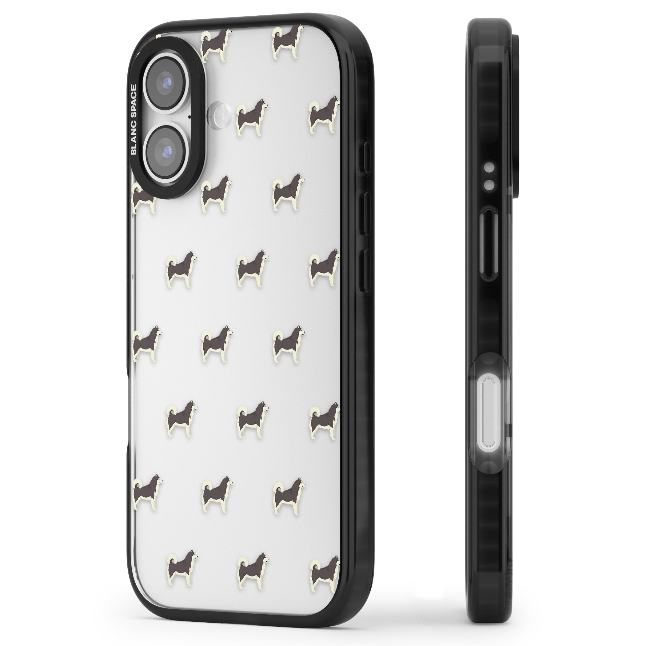 Alaskan Malamute Dog Pattern iPhone 17 Impact Black Phone Case Side Profile